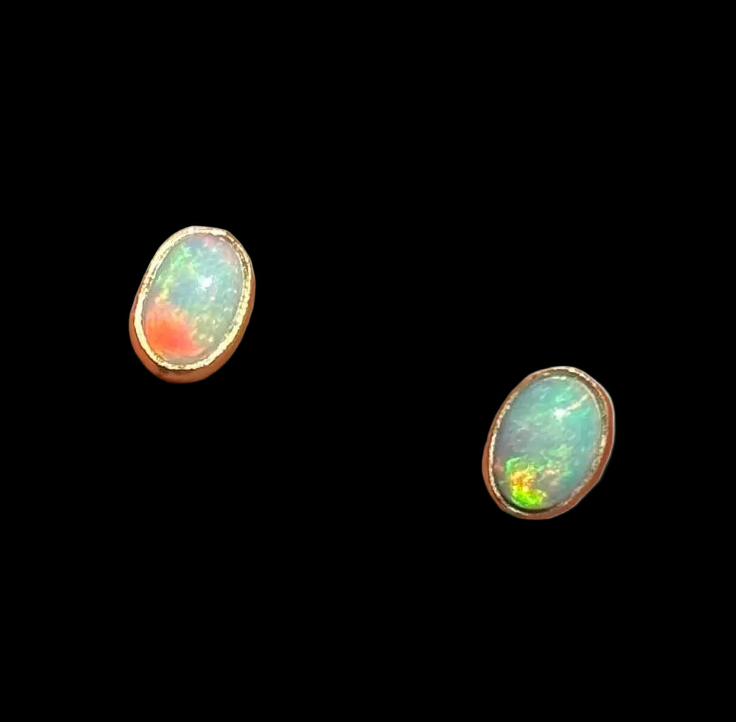 Welo Opal Studs in gold vermeil