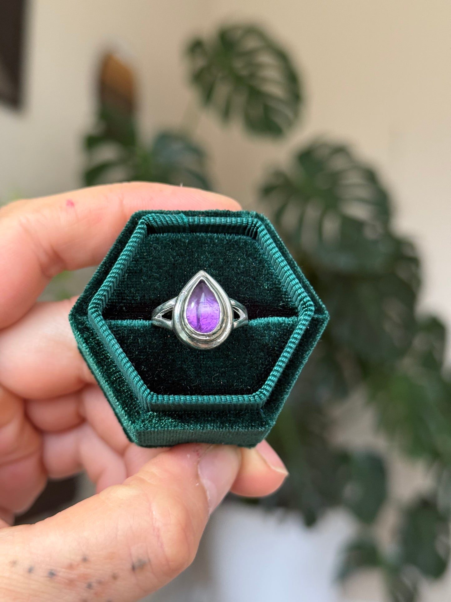 Pear Cut Amerhyst Ring size 5