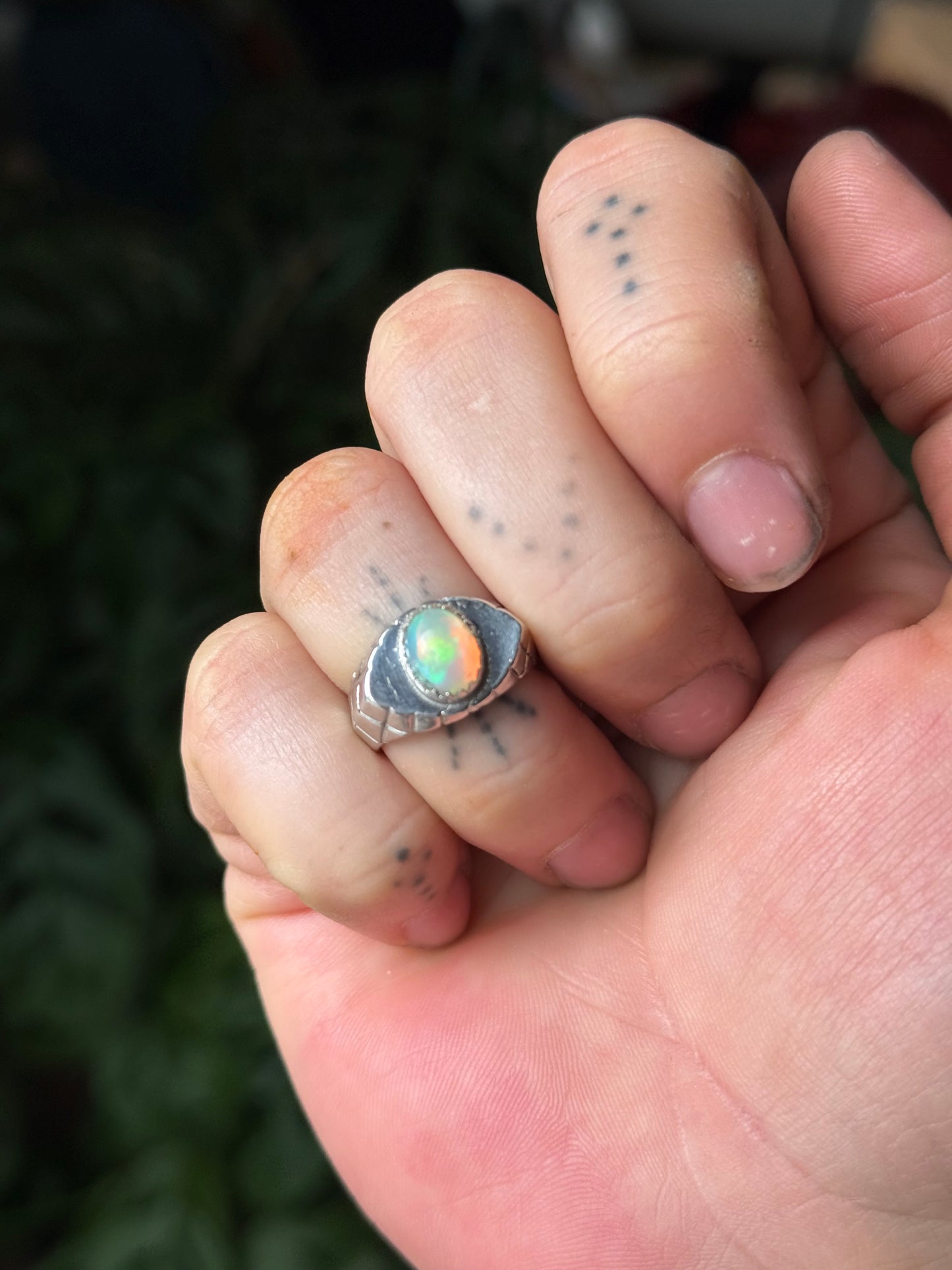 Opal Eye Signet Ring size 5