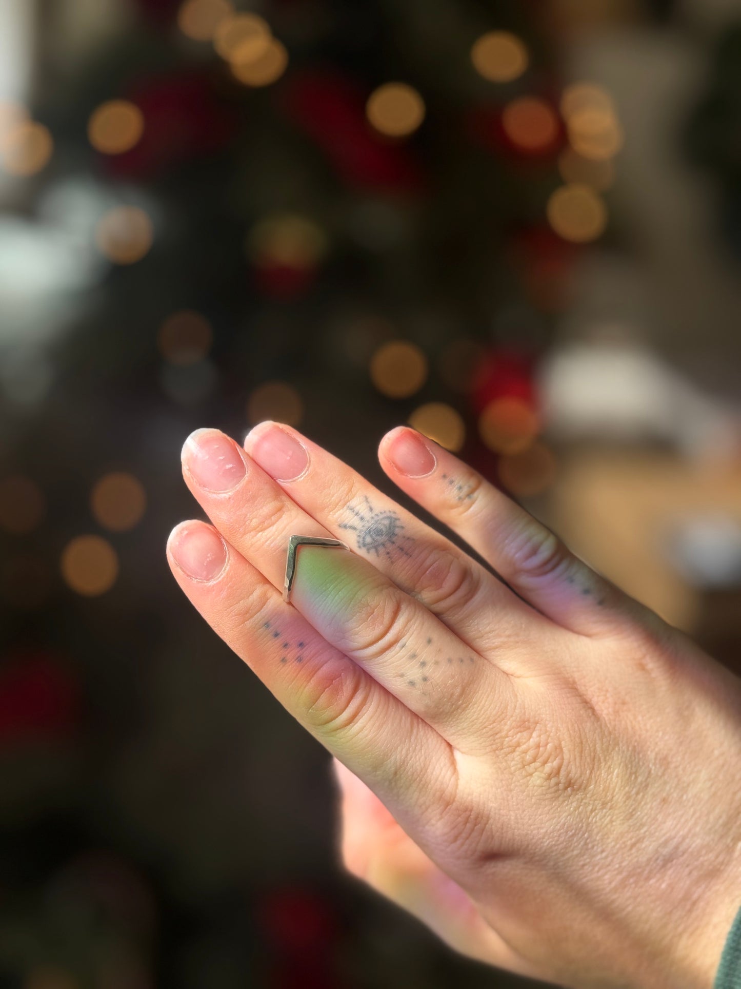 Sterling Chevron V Ring