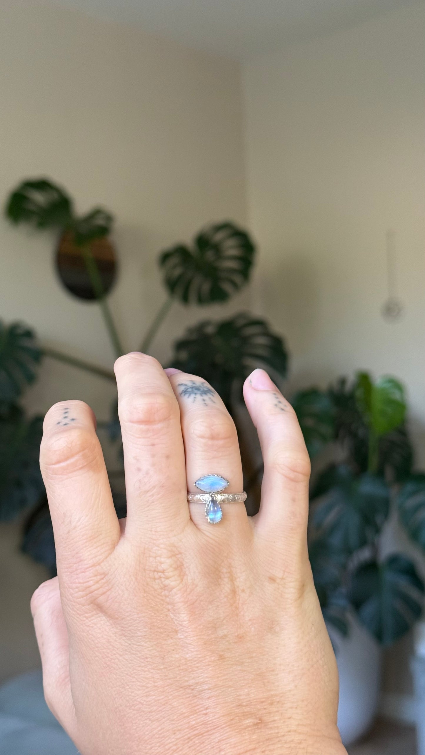 Moonstone Tears Ring size 7