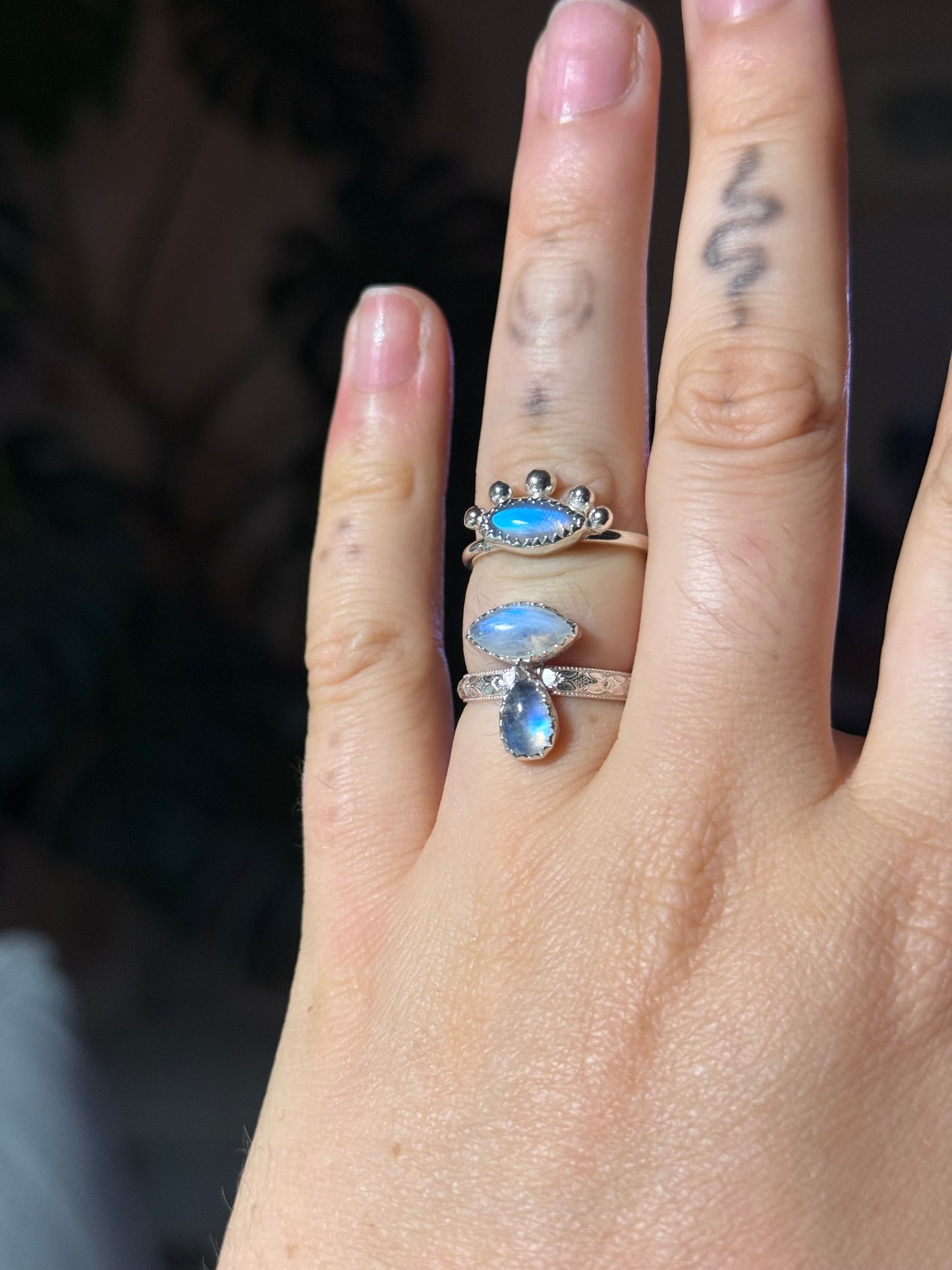 Moonstone Tears Ring size 7