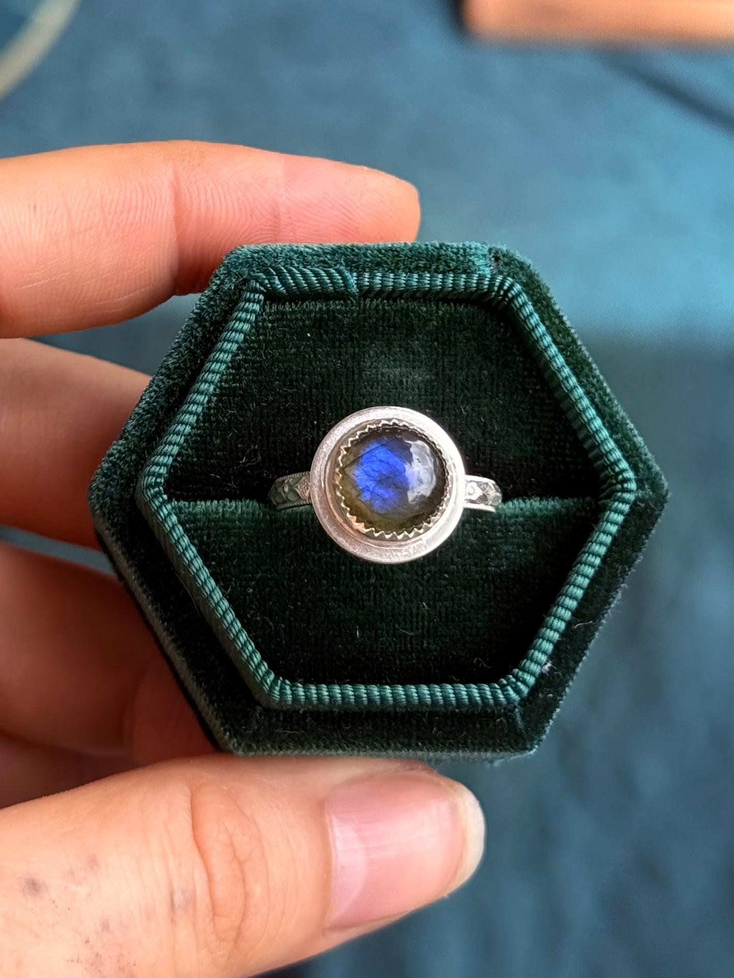 Labradorite Orb Ring size 7