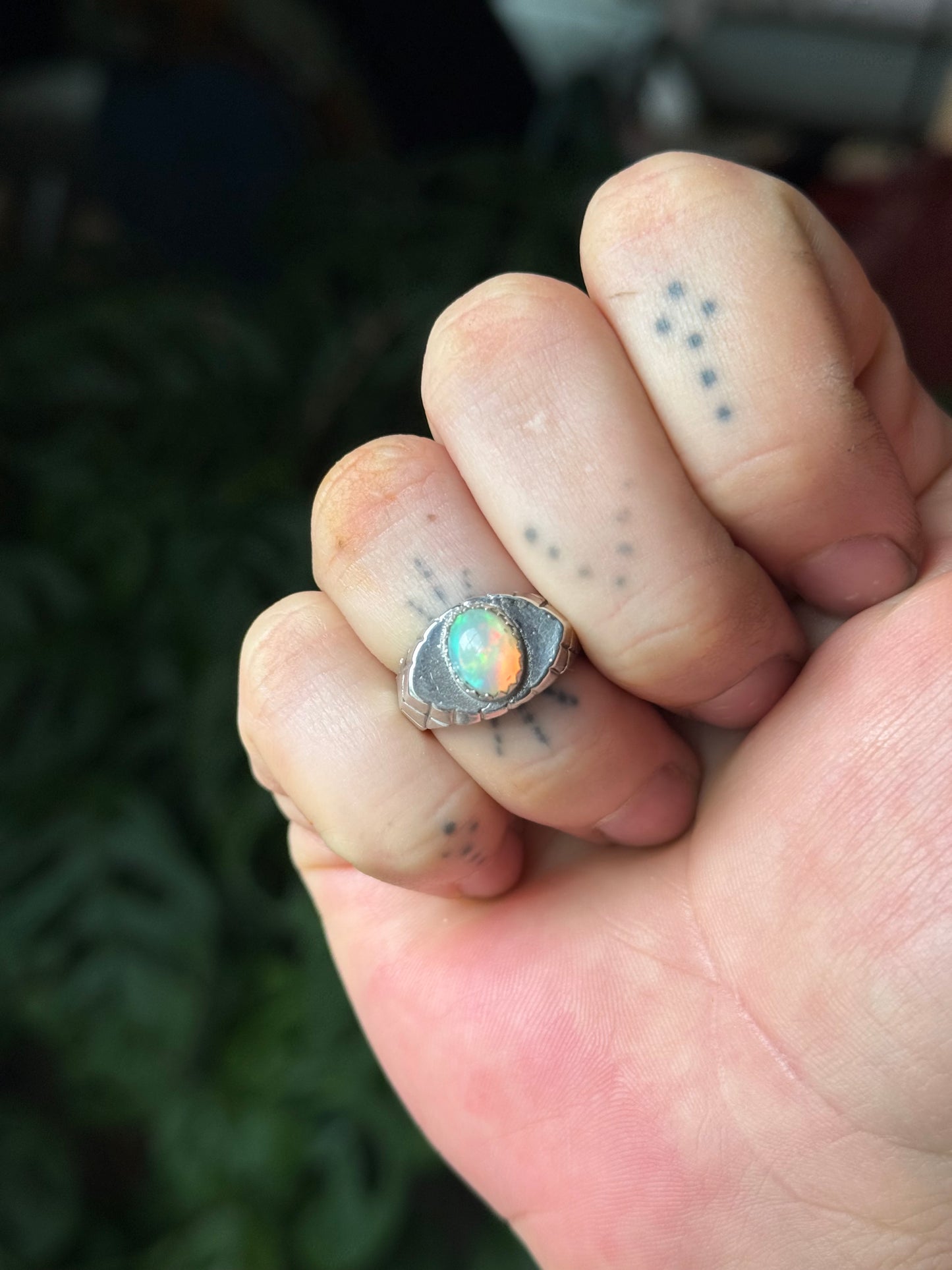 Opal Eye Signet Ring size 5