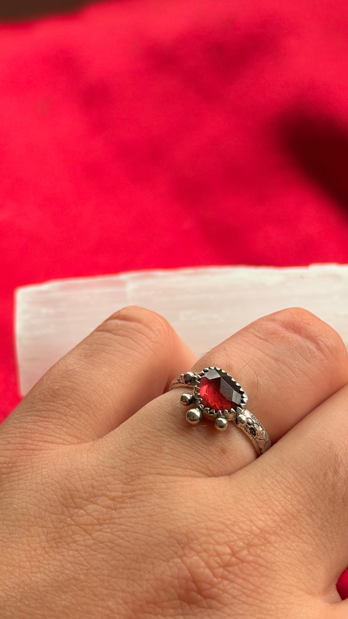 Bloody Red Garnet Ring size 6