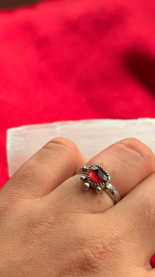 Bloody Red Garnet Ring size 6