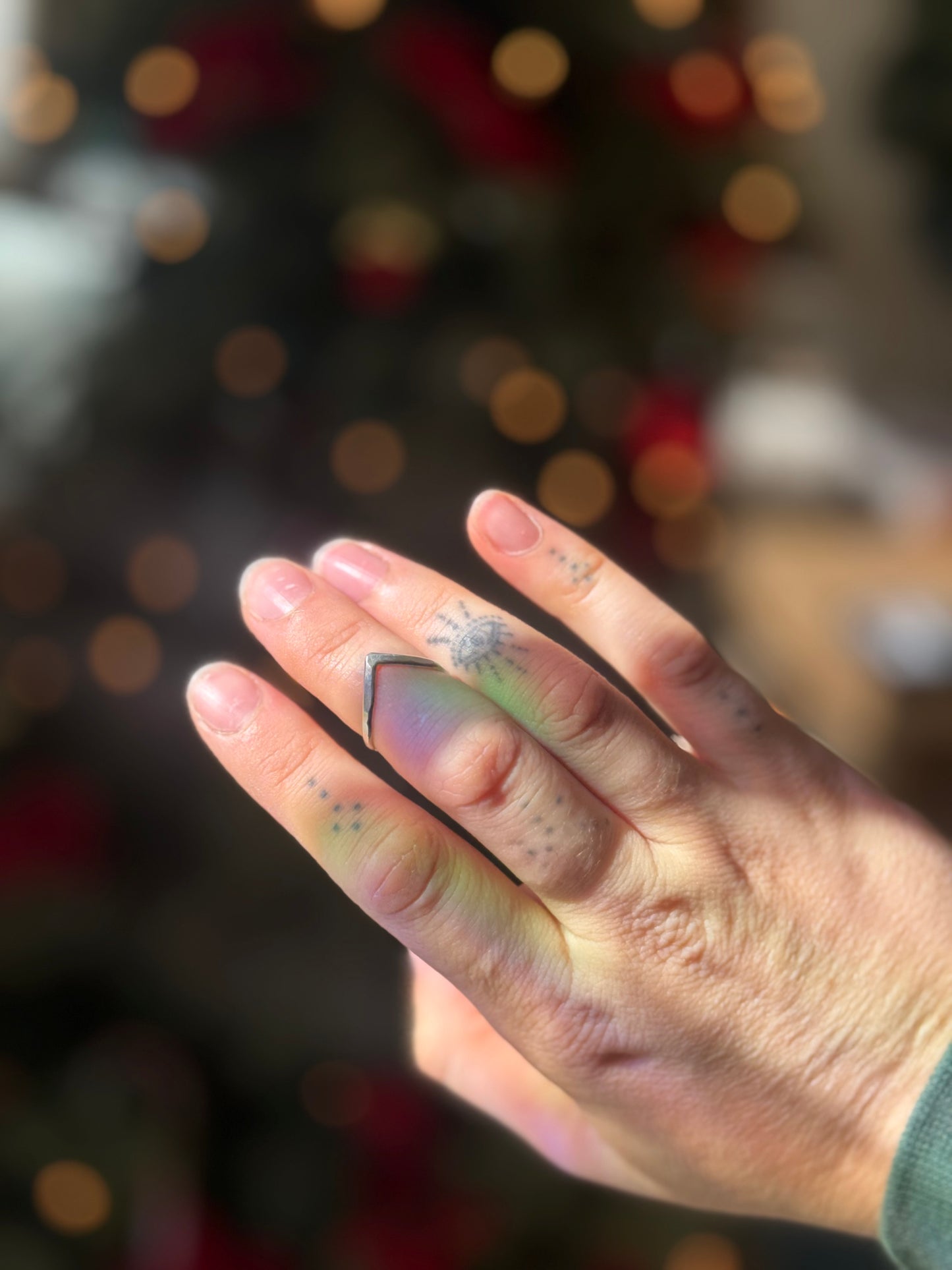 Sterling Chevron V Ring