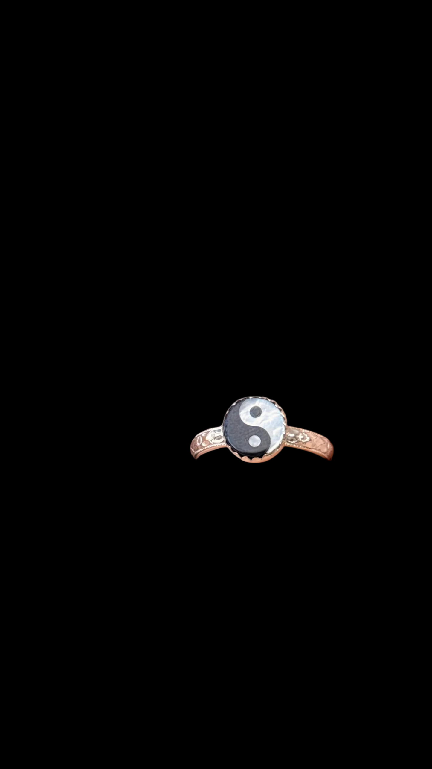 Yin Yang Mother of Pearl Ring • Sterling silver made to order