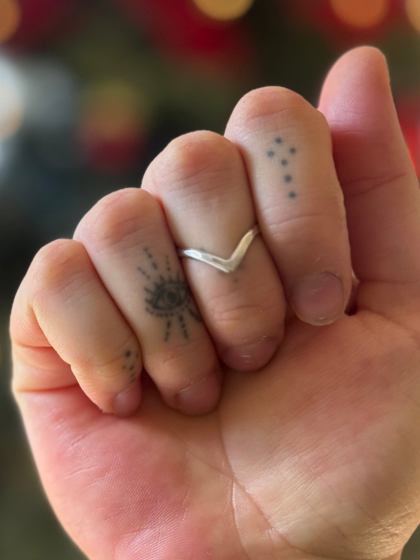 Sterling Chevron V Ring