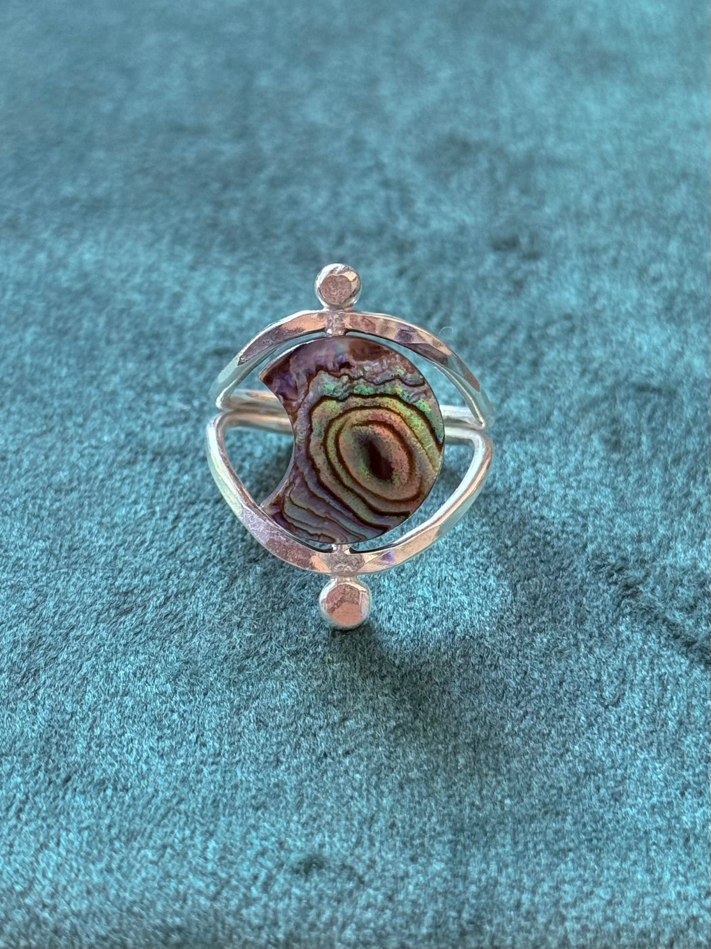 Abalone Moon Fidget Ring size 8-9