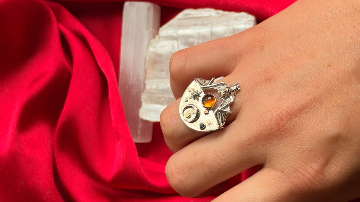 Midnight Sky Bat Ring size 6.5/7
