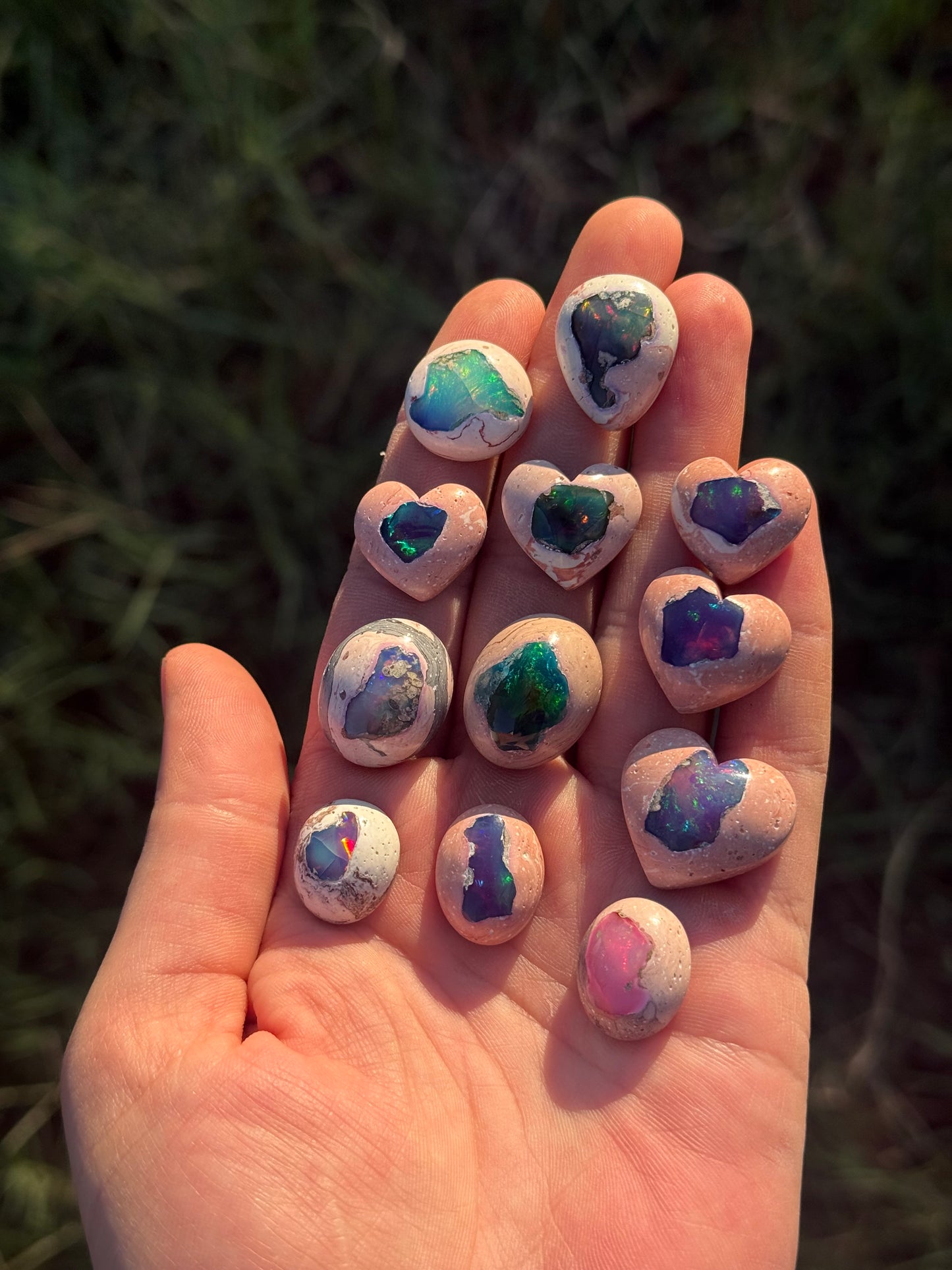 Mexican Cantera Opal Heart Rings Made to order Ring