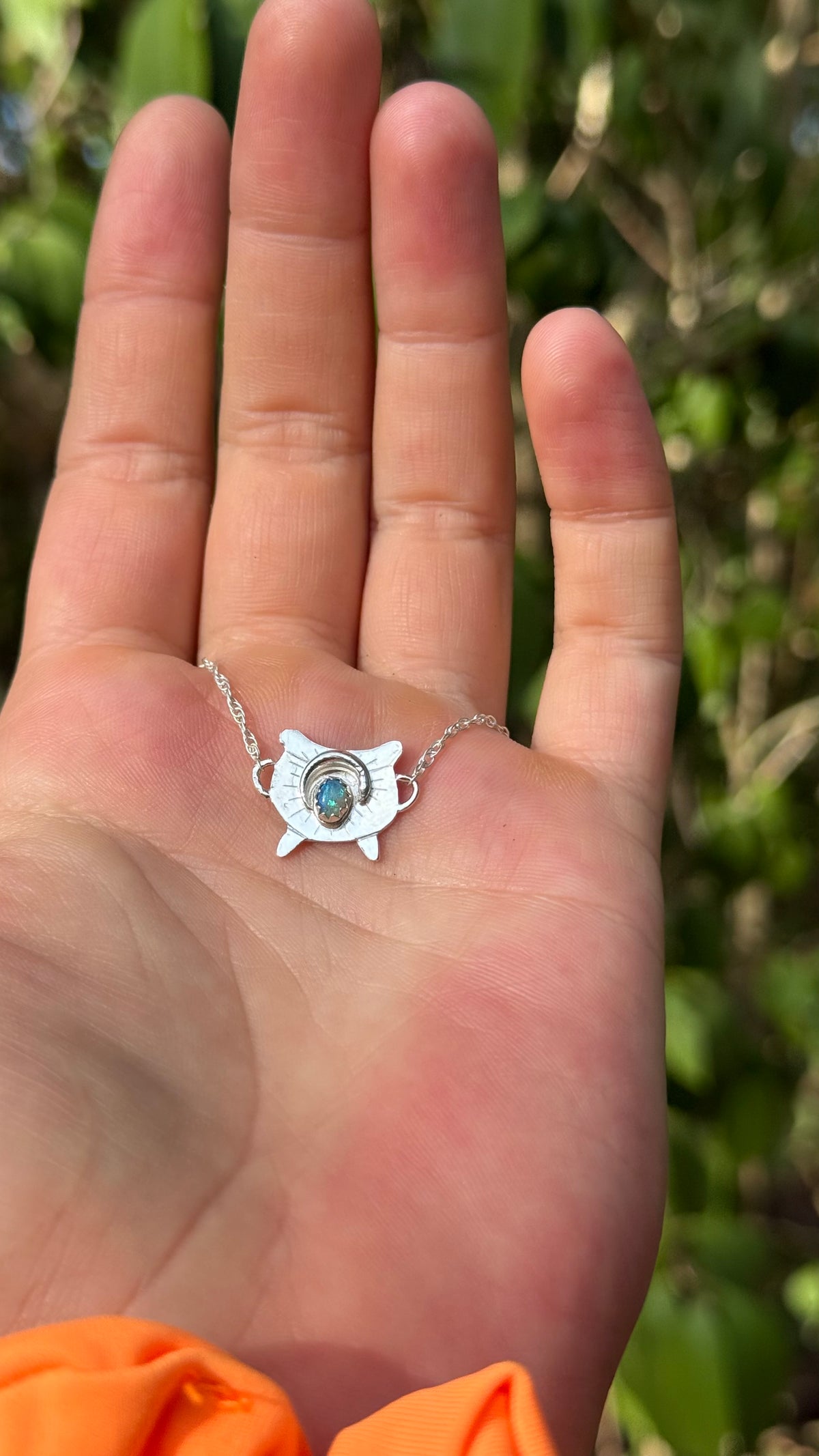 Tiny Cauldron Opal Necklace