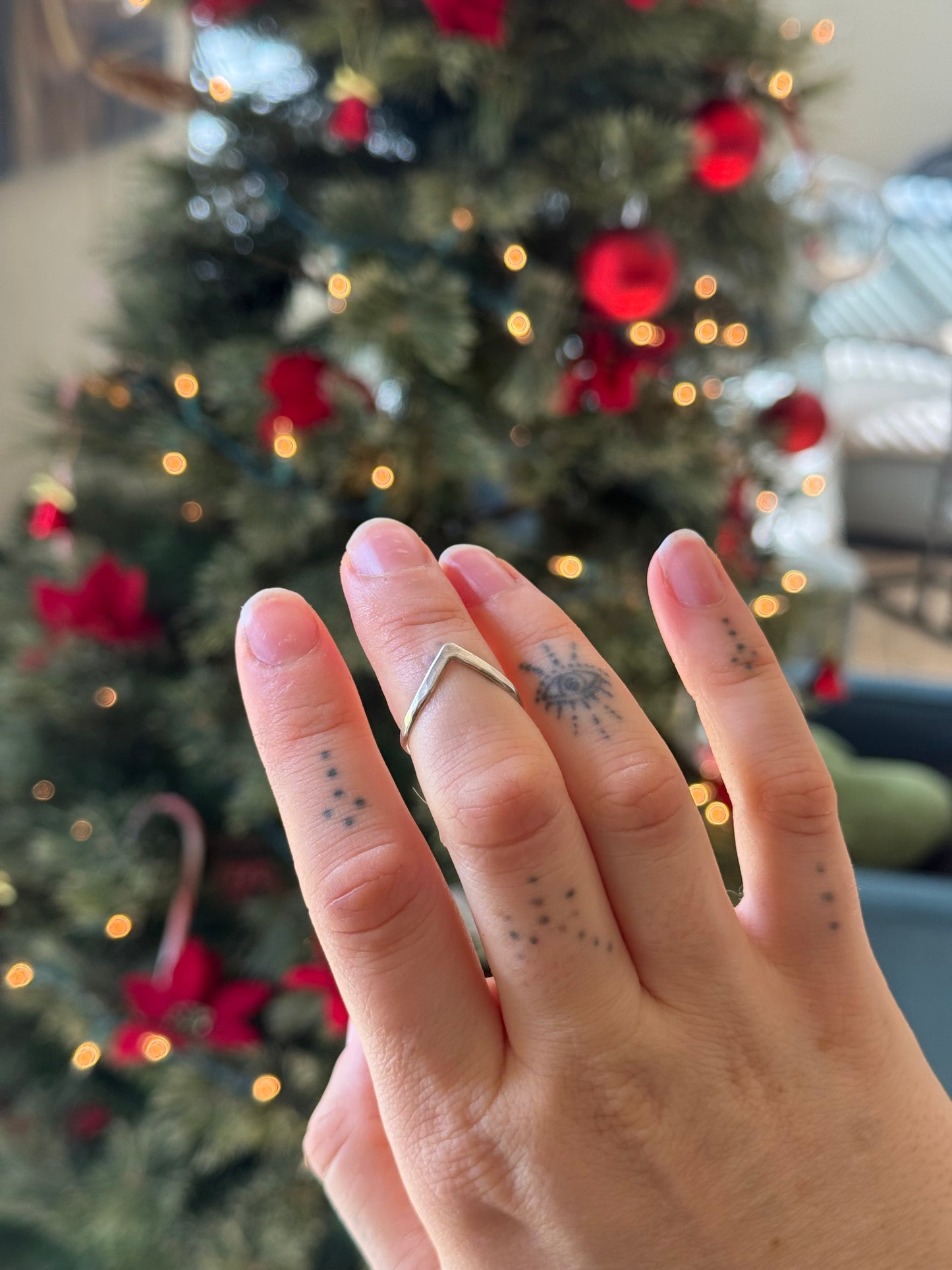 Sterling Chevron V Ring