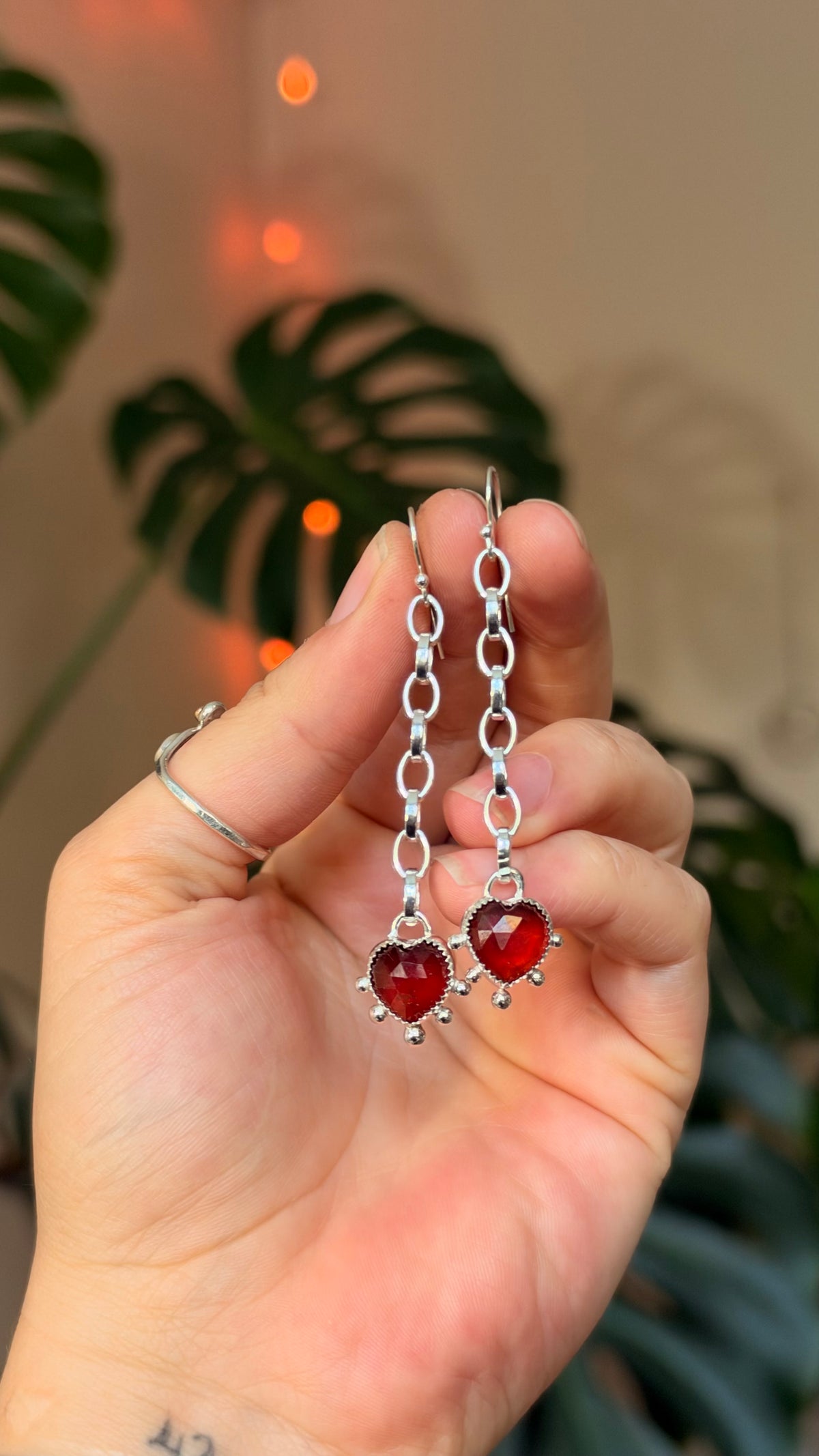 Heart on a Chain Earrings