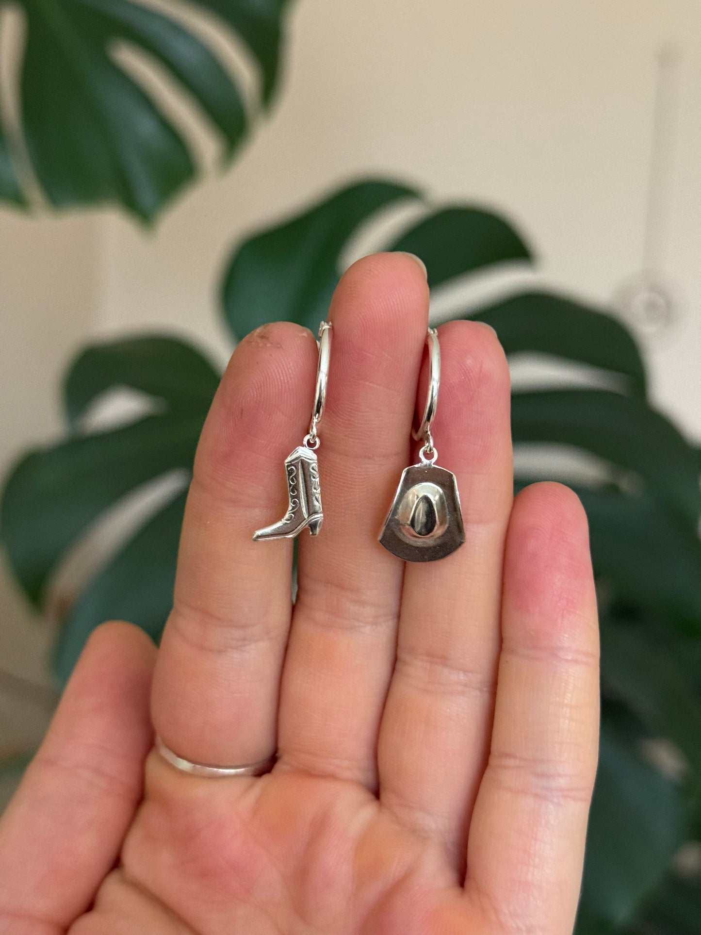 Texas Sweetheart Hoops in sterling