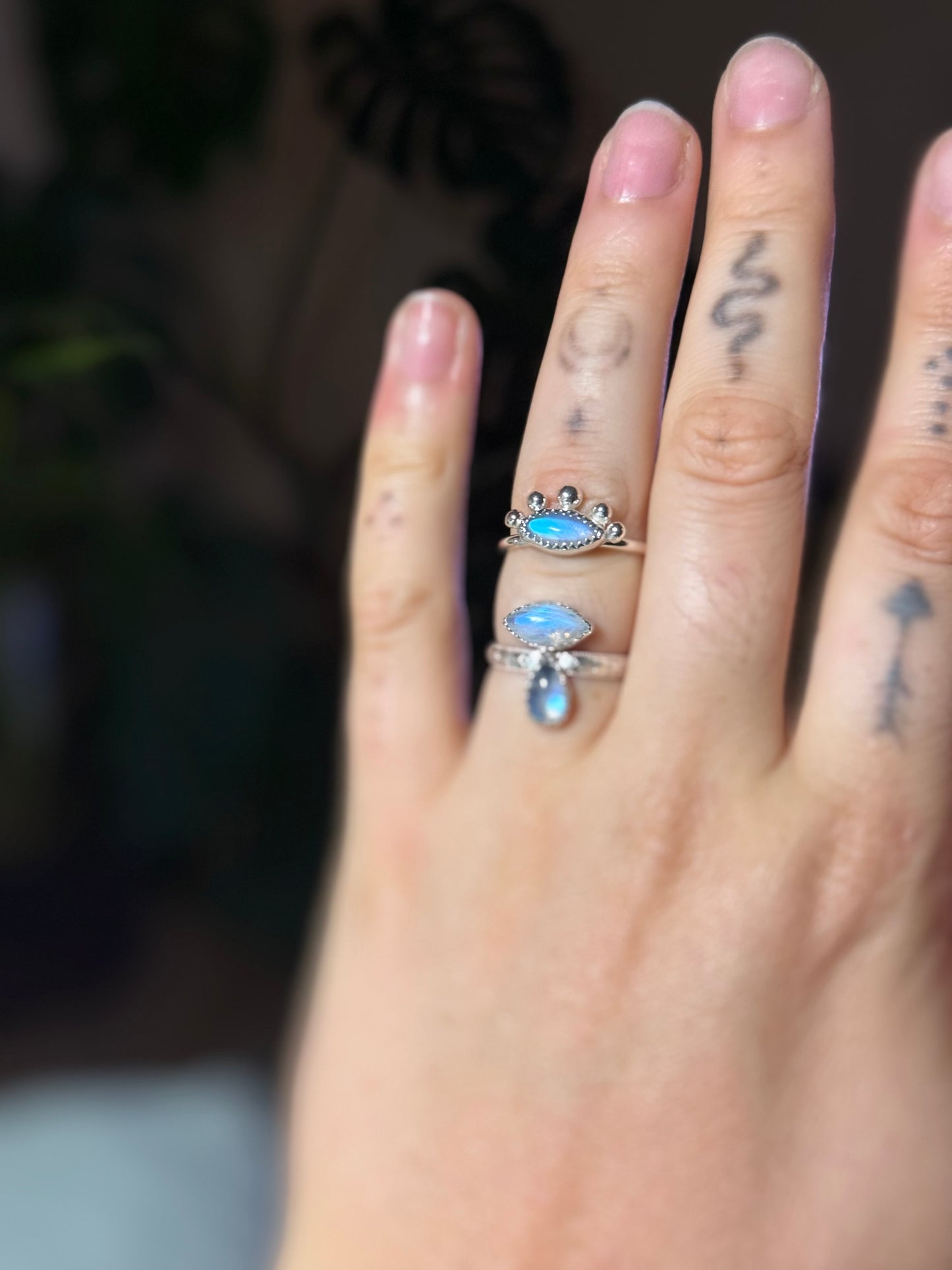 Moonstone Tears Ring size 7