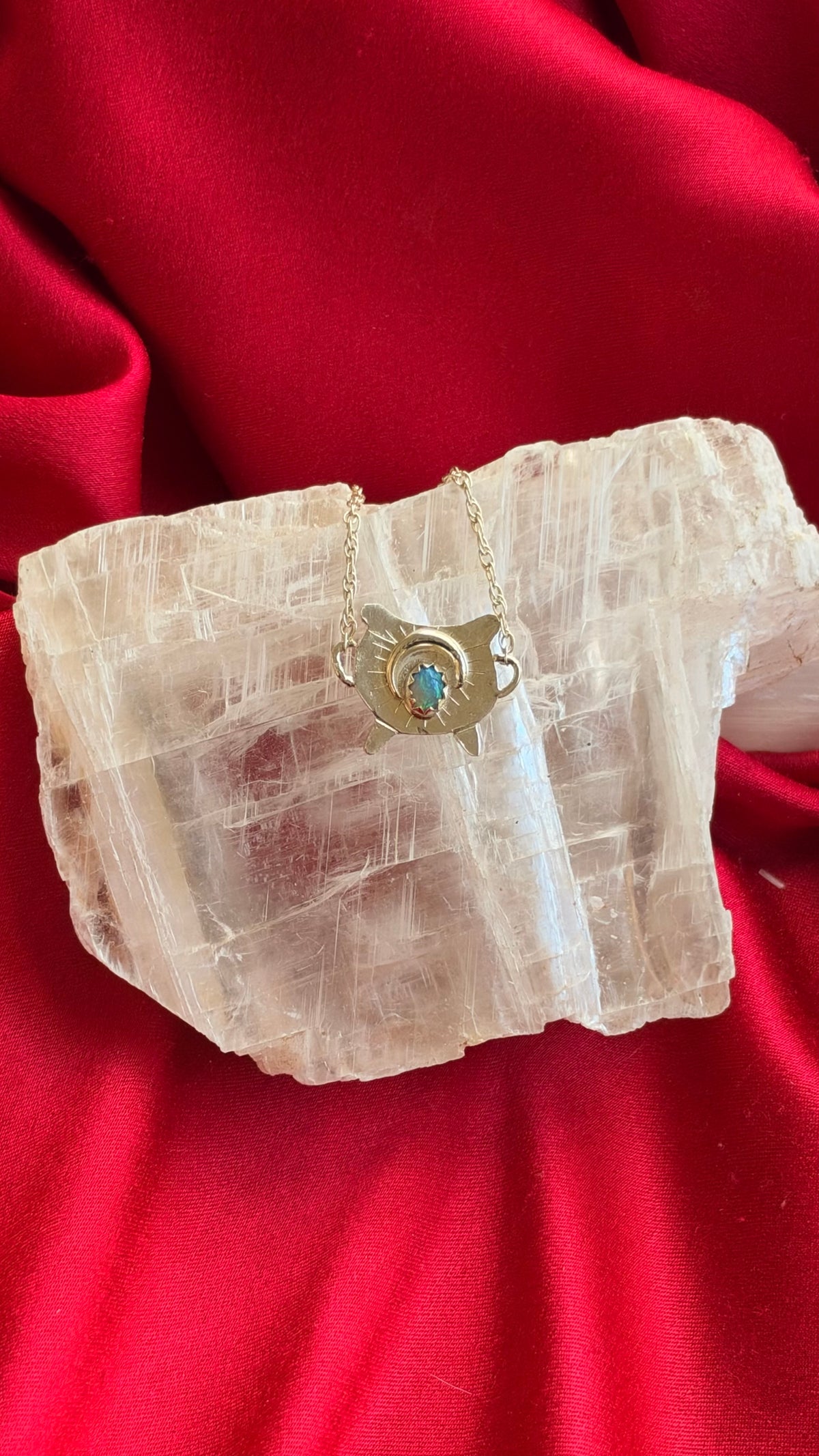 Tiny Cauldron Opal Necklace