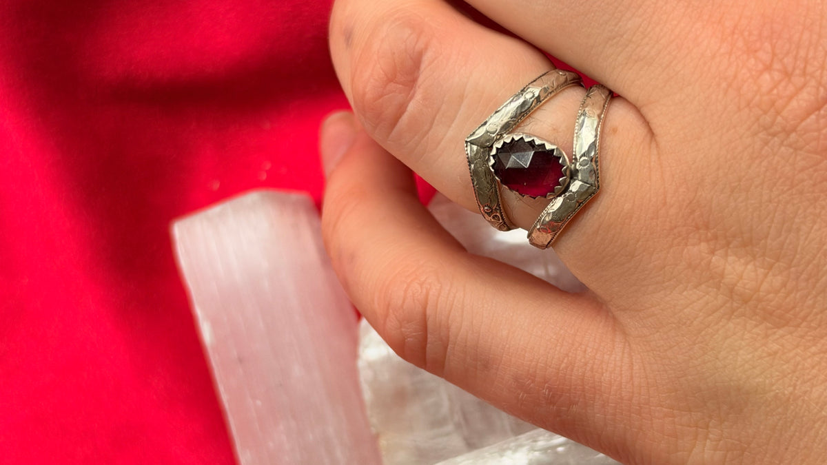 Bloody Red Garnet Ring size 6