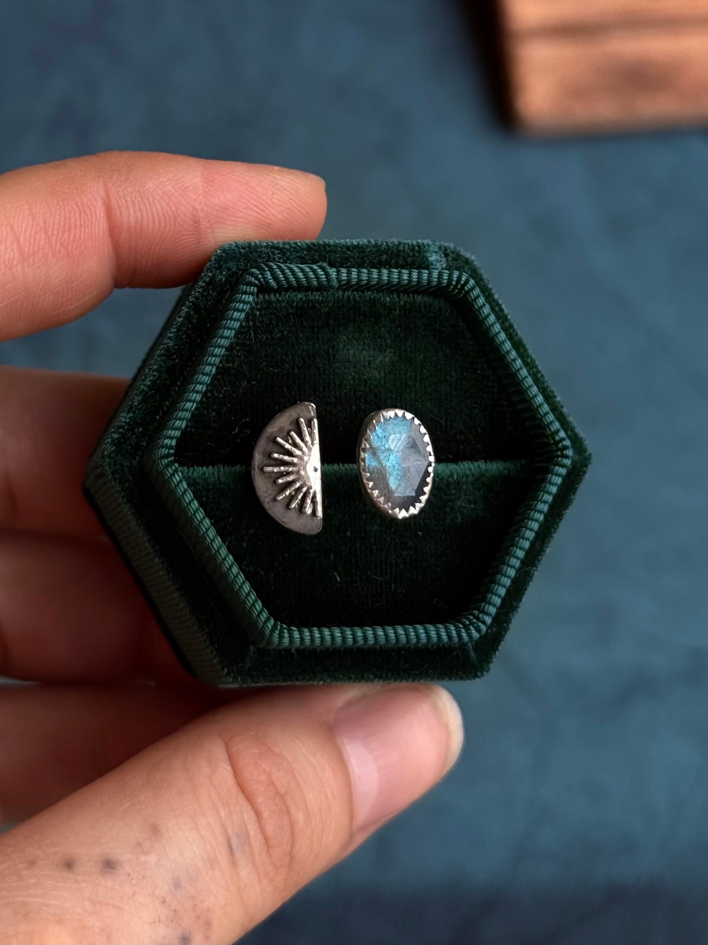 Midnight Sun Ring in Labradorite size 5-7