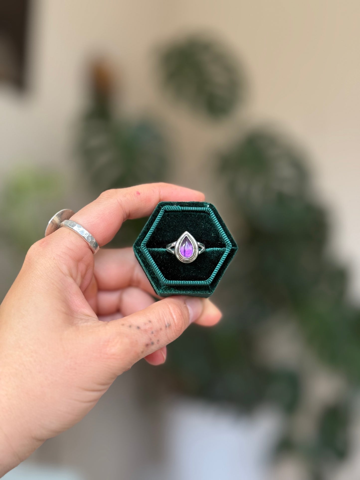 Pear Cut Amerhyst Ring size 5