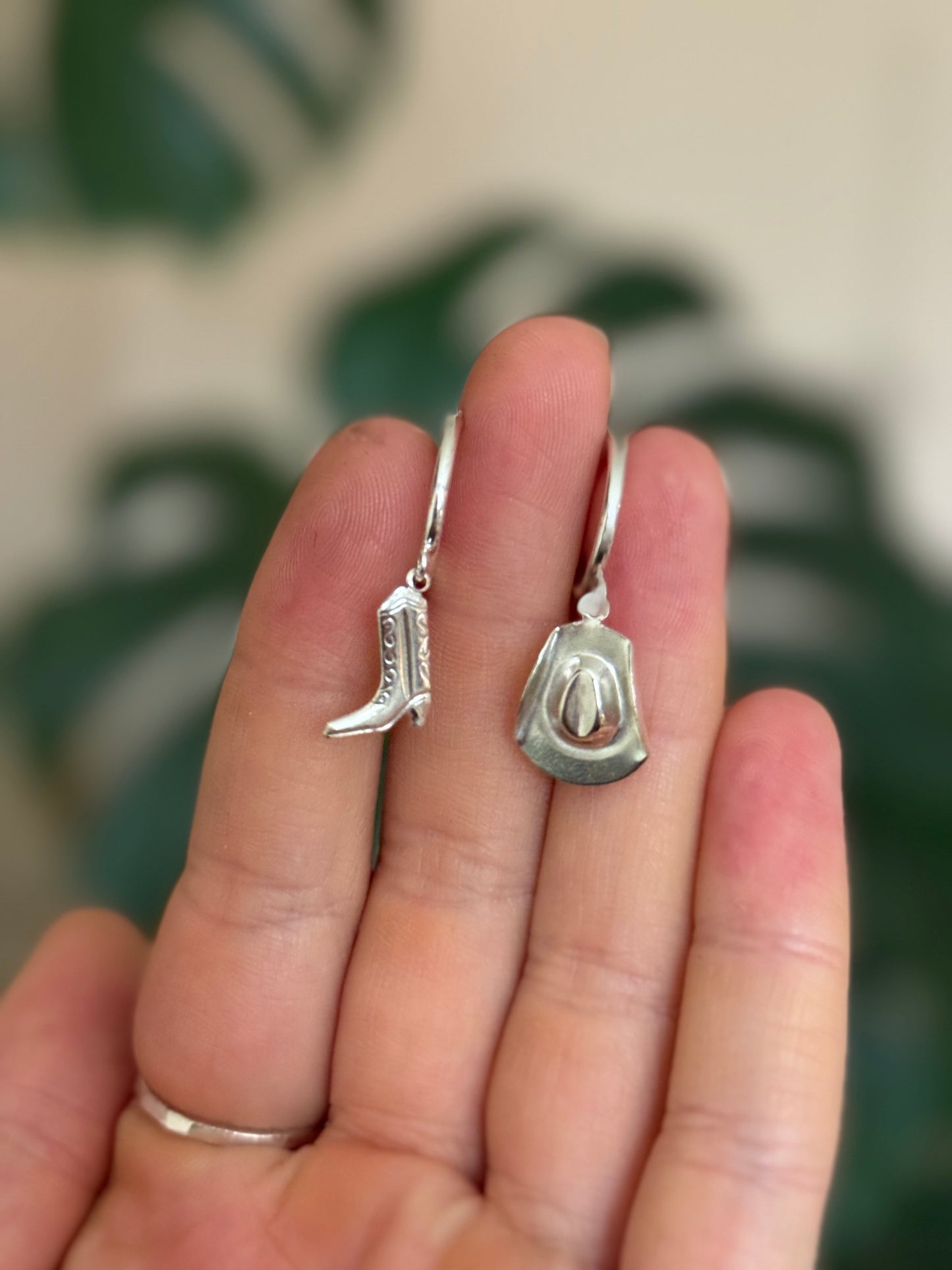Texas Sweetheart Hoops in sterling