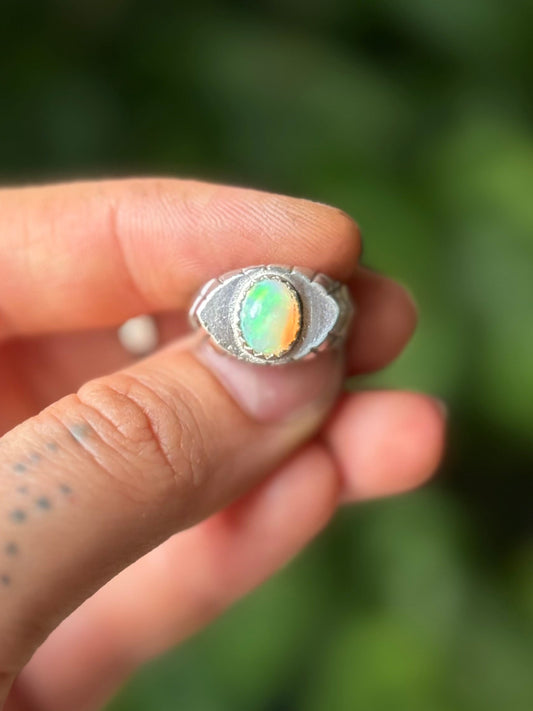 Opal Eye Signet Ring size 5