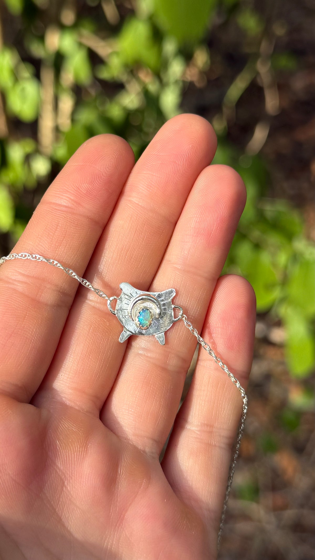 Tiny Cauldron Opal Necklace