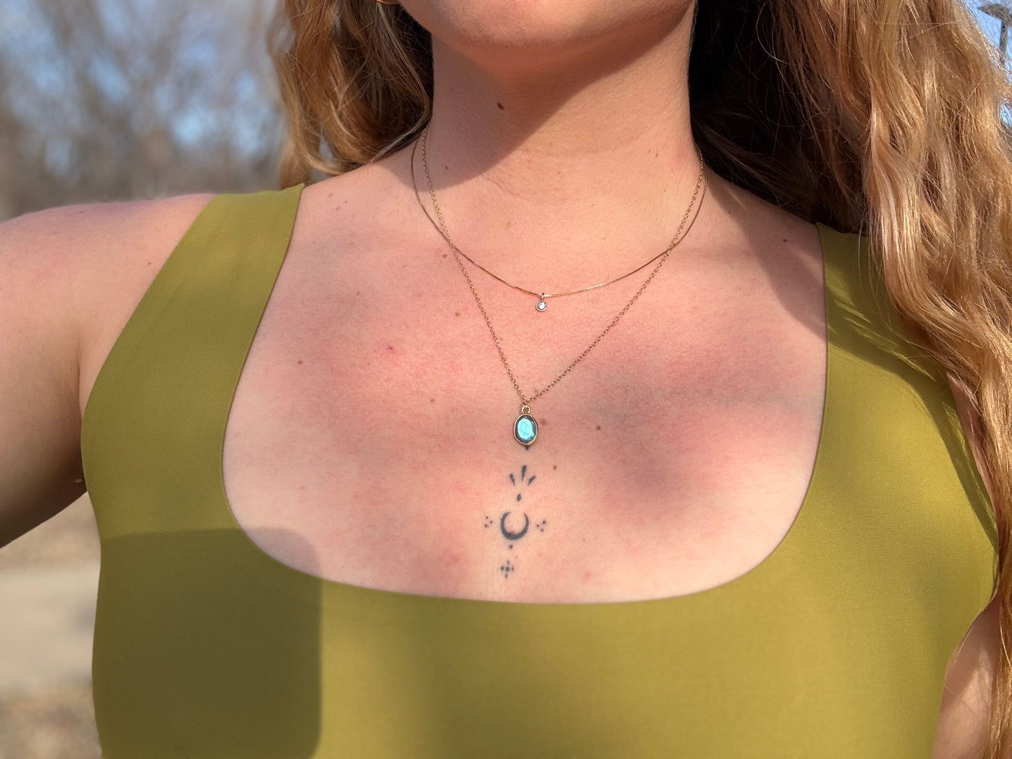 Rose Cut Labradorite Necklace