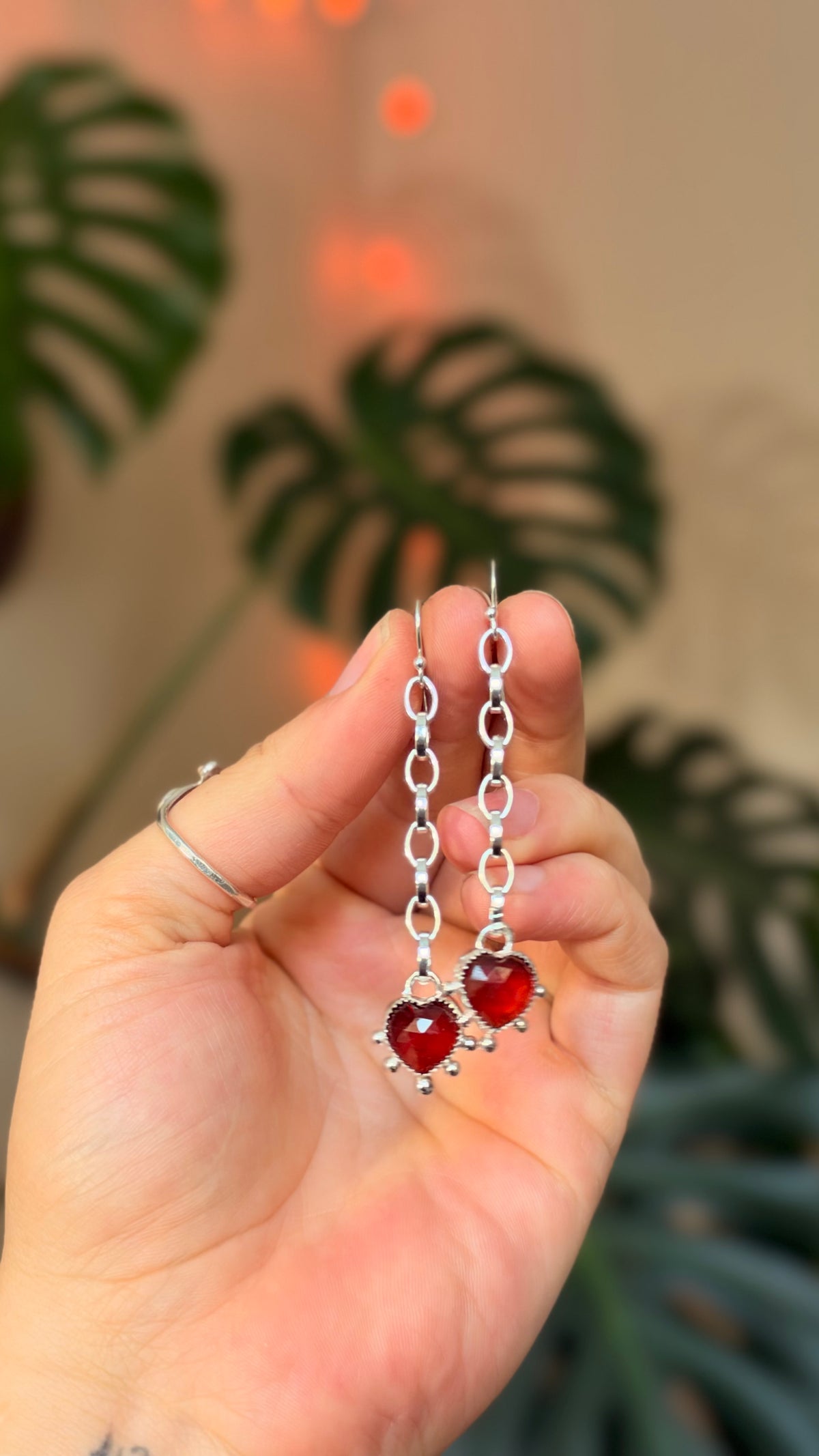 Heart on a Chain Earrings