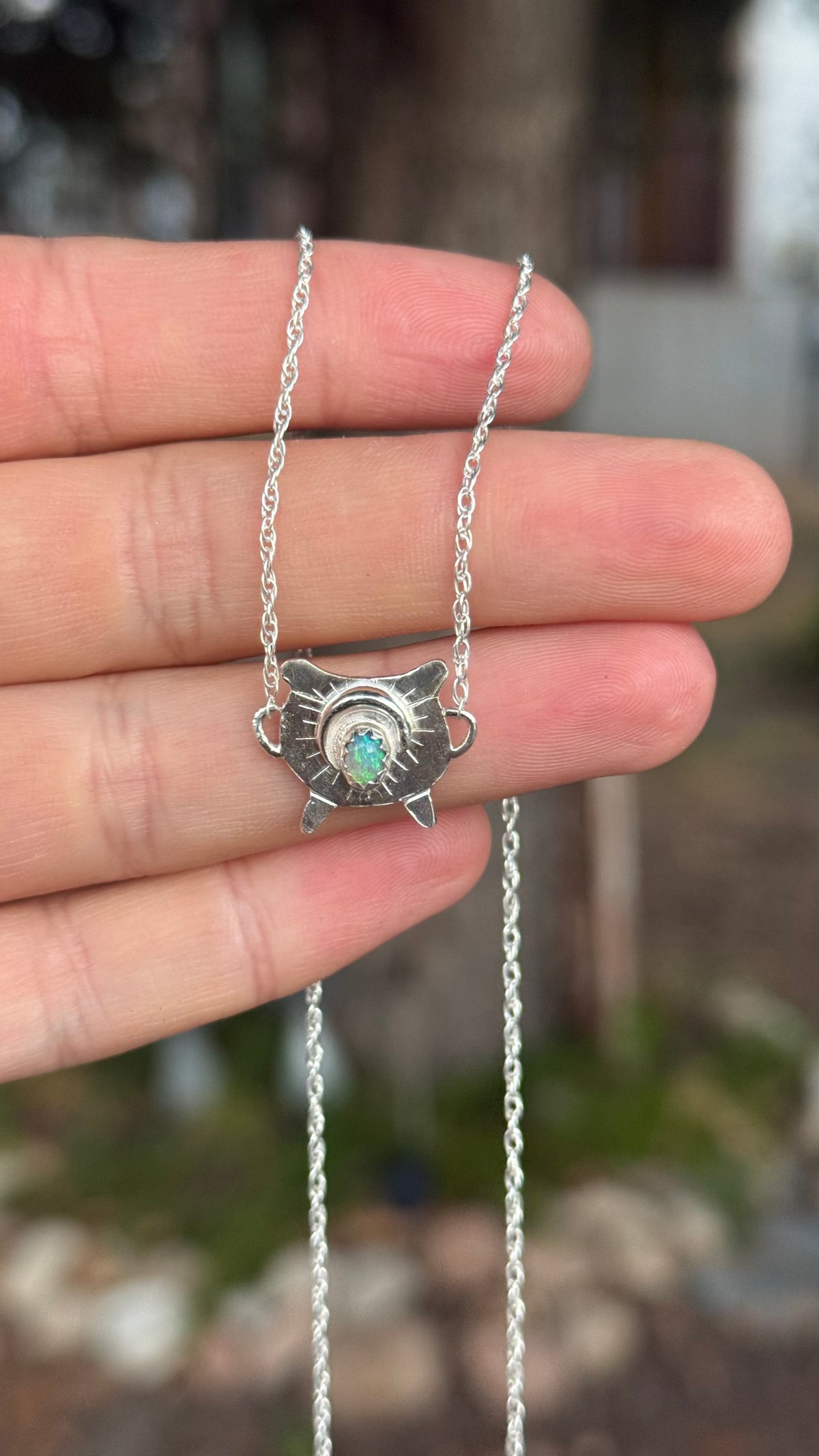 Tiny Cauldron Opal Necklace