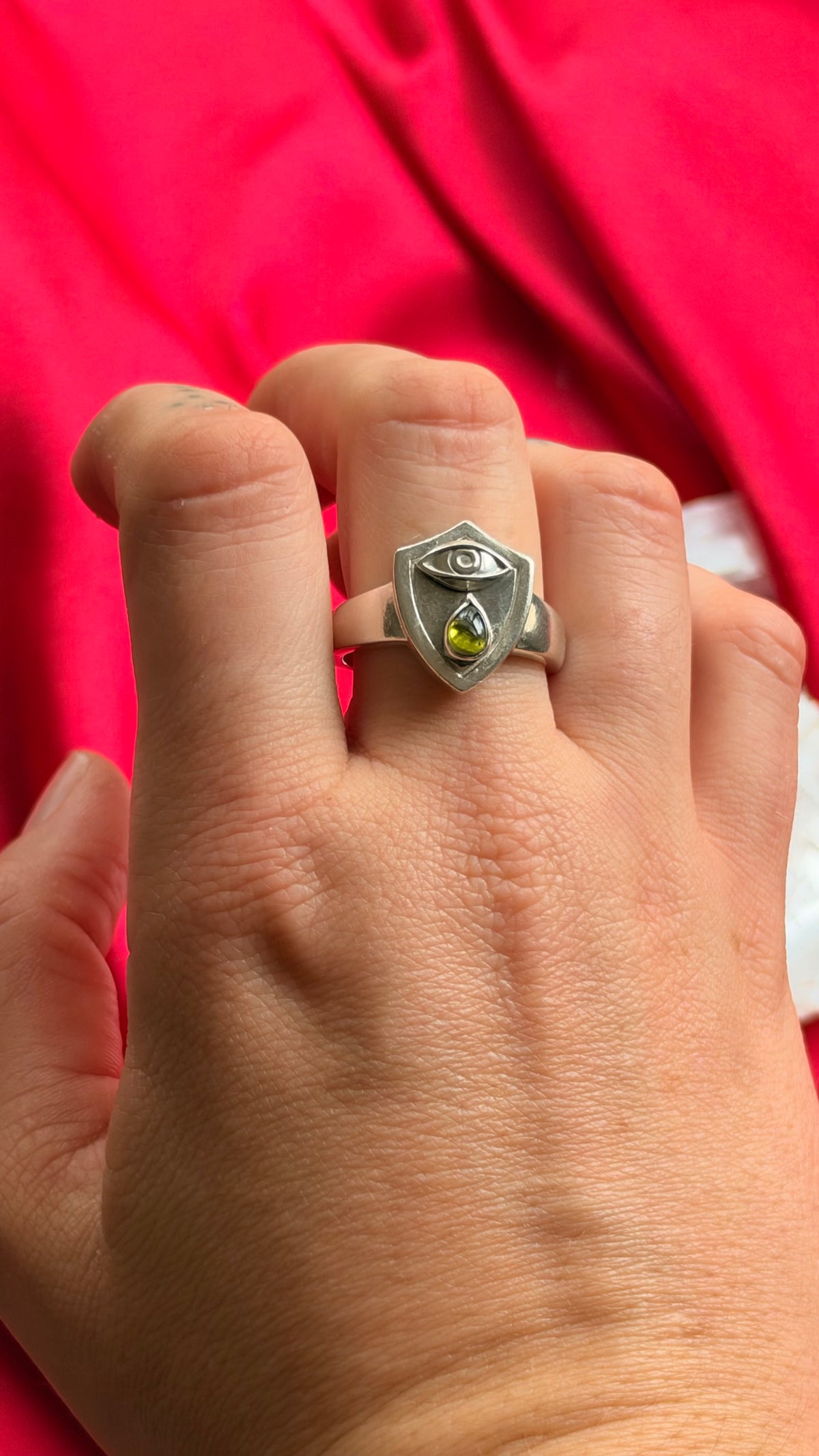 Earths Tears• Unisex Signet Ring size 11• Eye ring • Mens signet ring