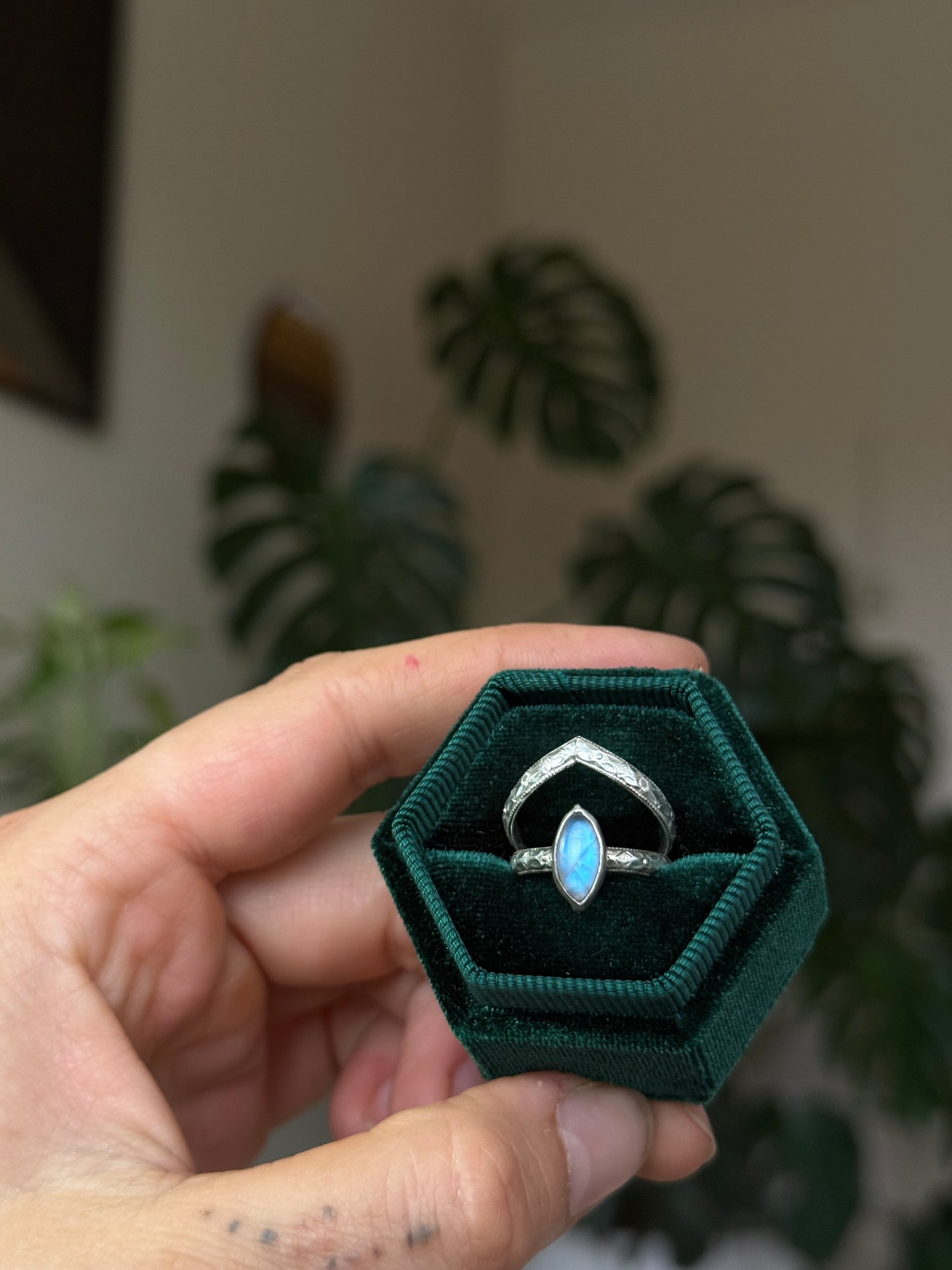 Marquise Moonstone stacking set size 5