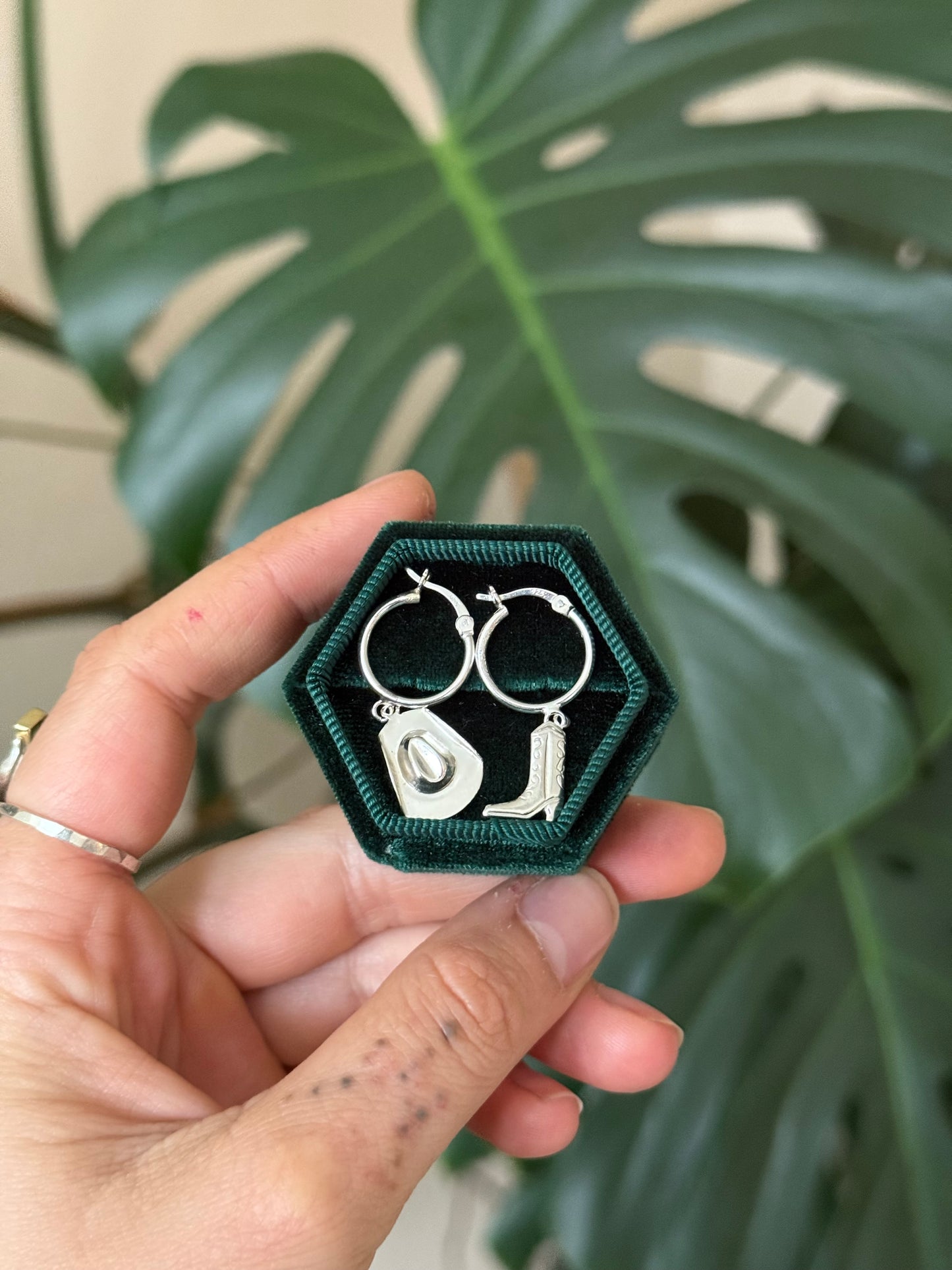 Texas Sweetheart Hoops in sterling