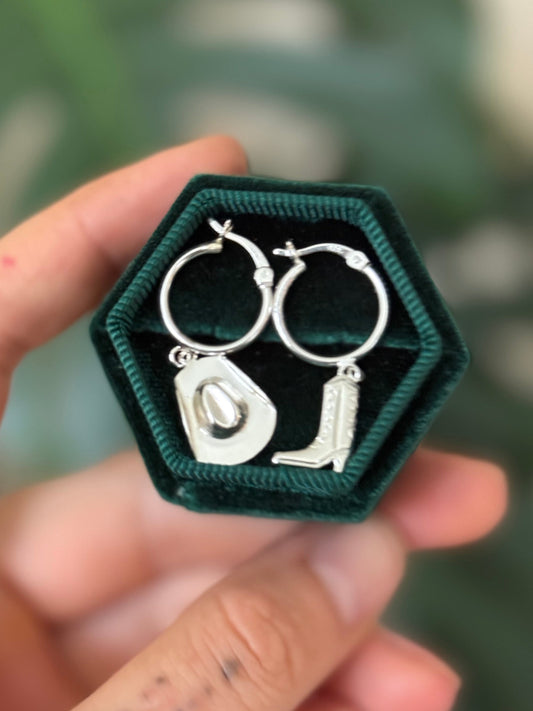 Texas Sweetheart Hoops in sterling