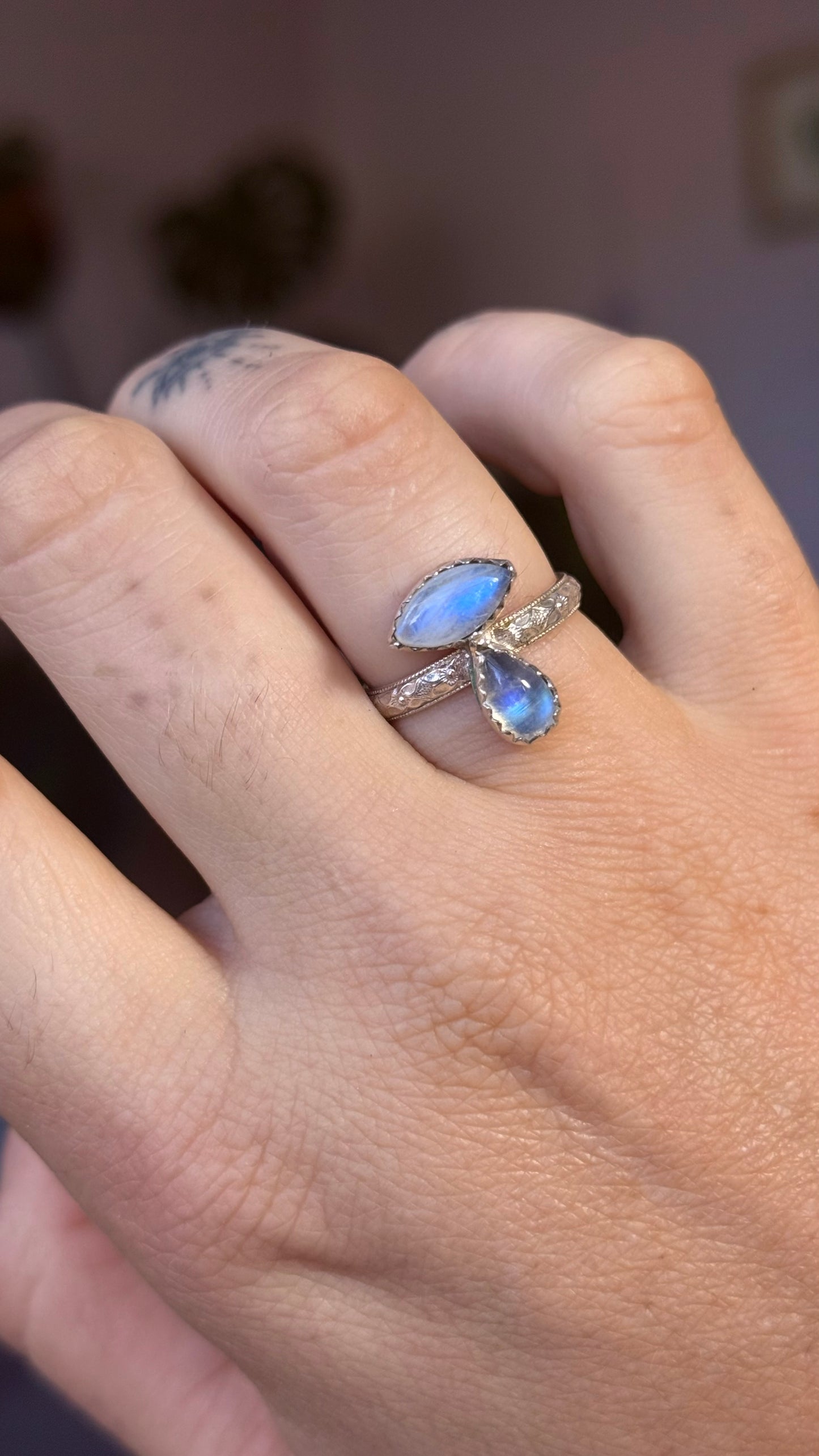 Moonstone Tears Ring size 7