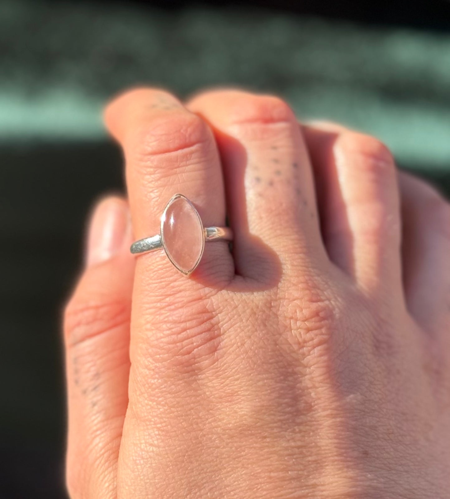 Rose Quartz Marquise Ring size 10