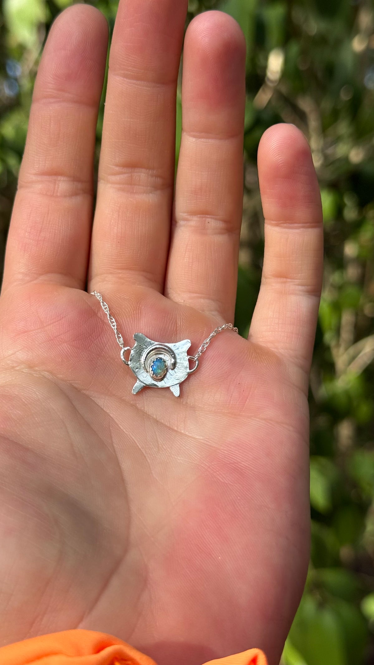 Tiny Cauldron Opal Necklace