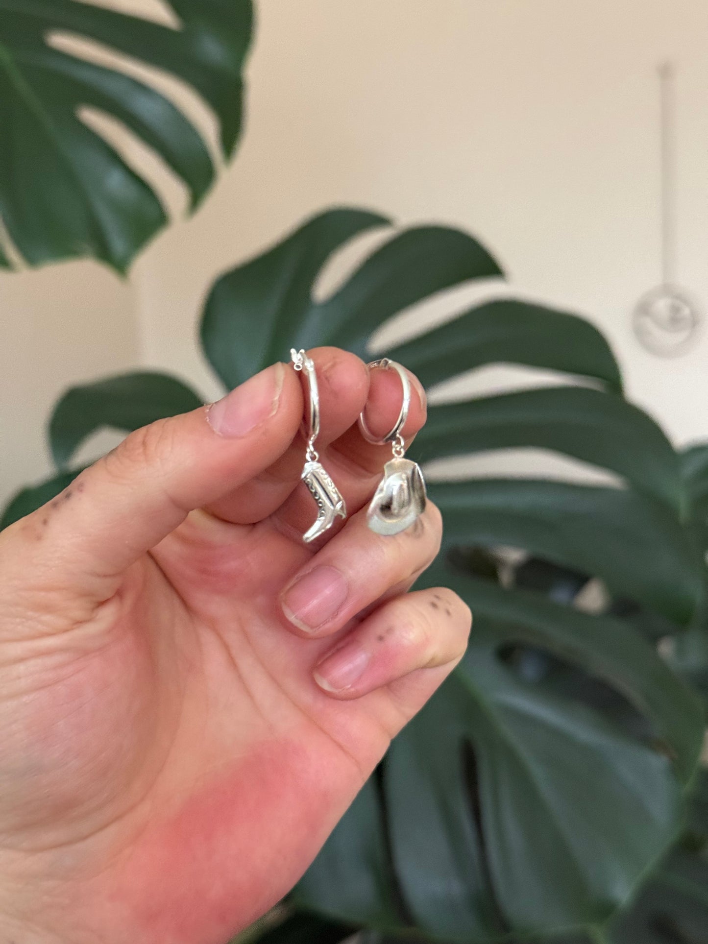 Texas Sweetheart Hoops in sterling