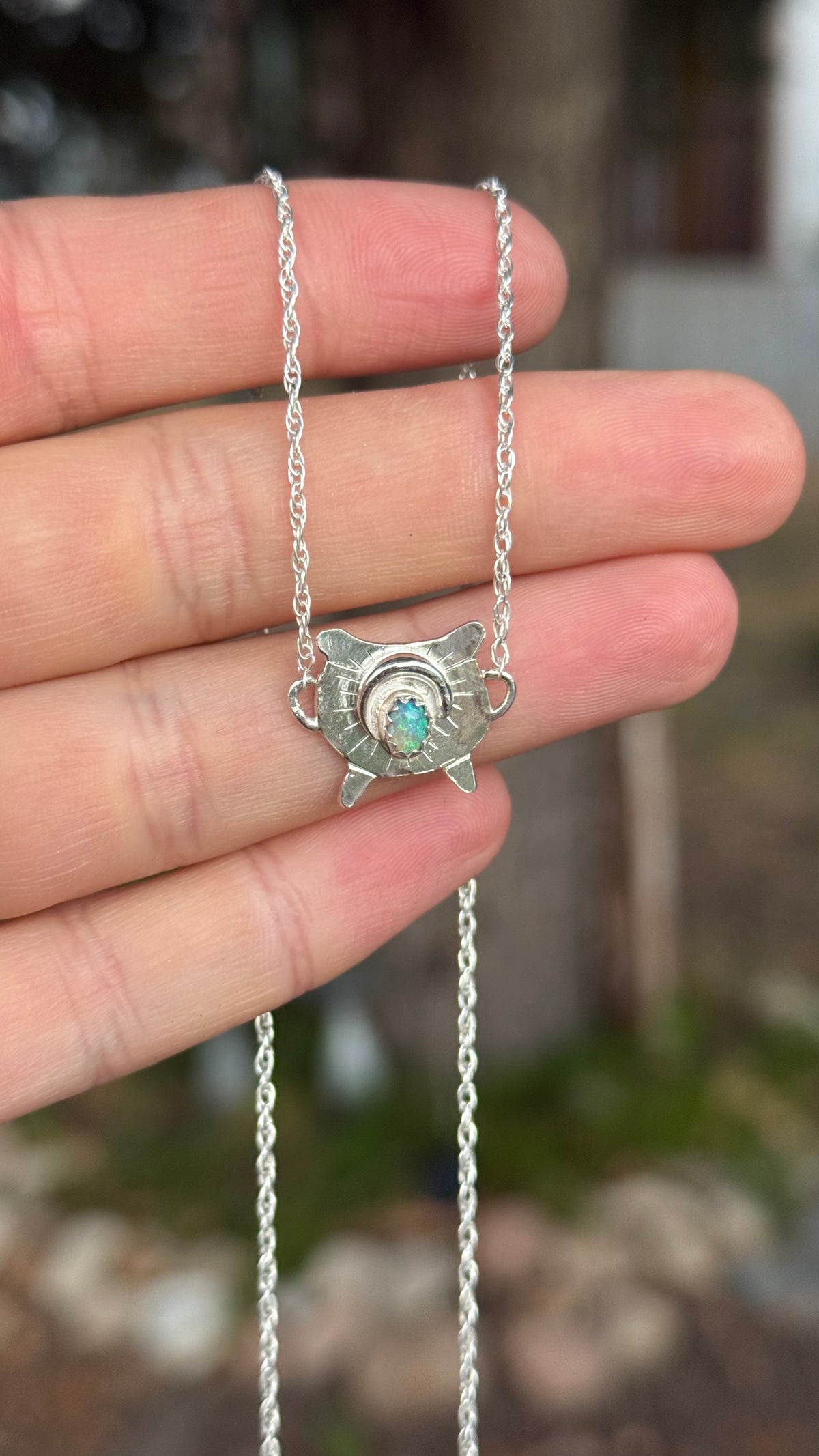 Tiny Cauldron Opal Necklace