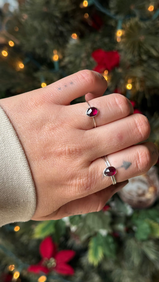 Rose Cut Garnet Stacker