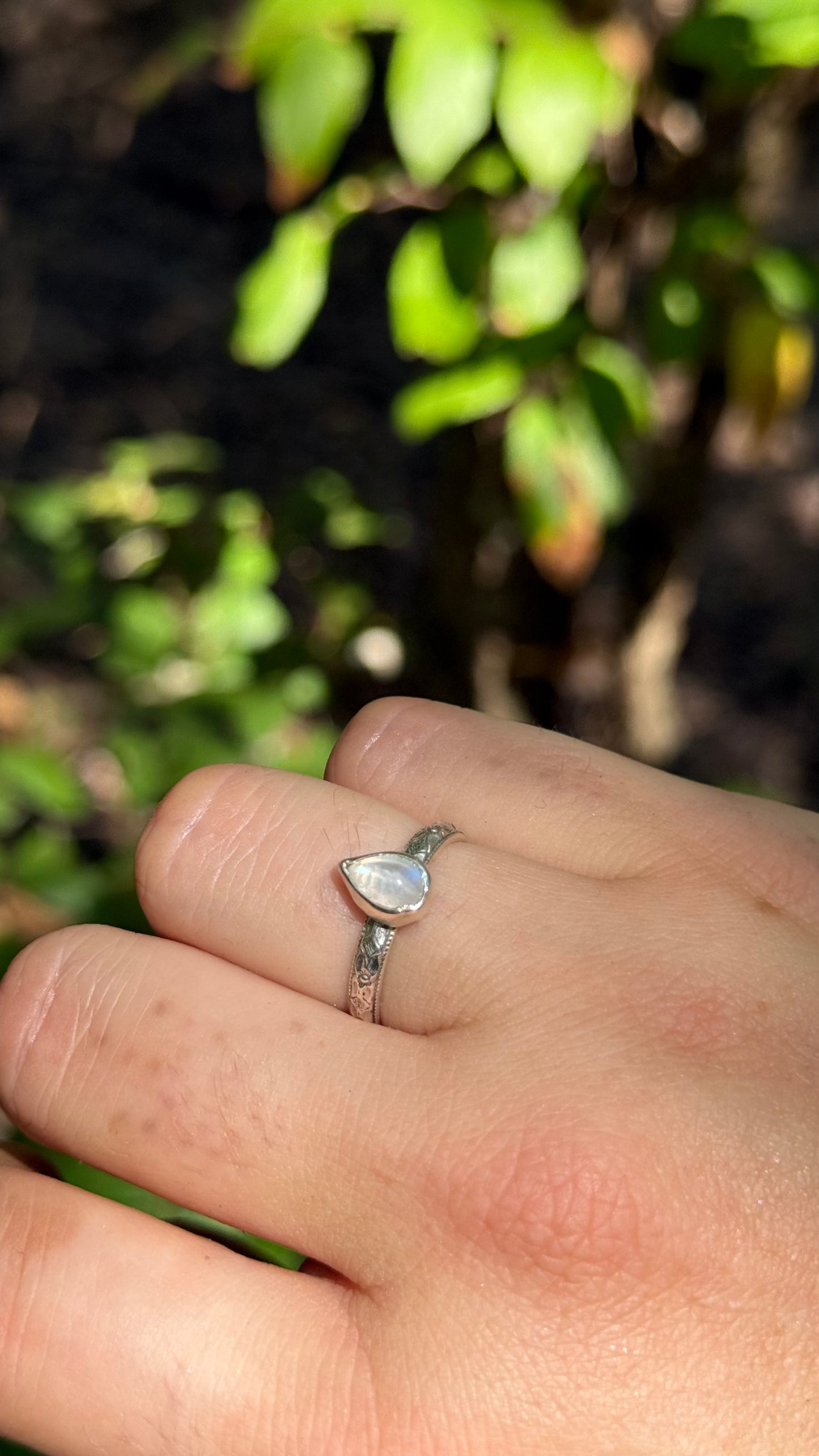 Pear Moonstone Ring