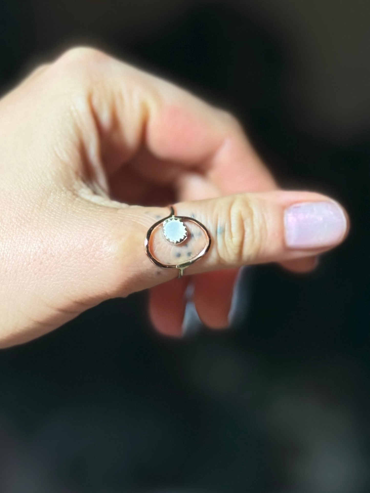 14k Gold Fill Mother of Pearl Oval Ring