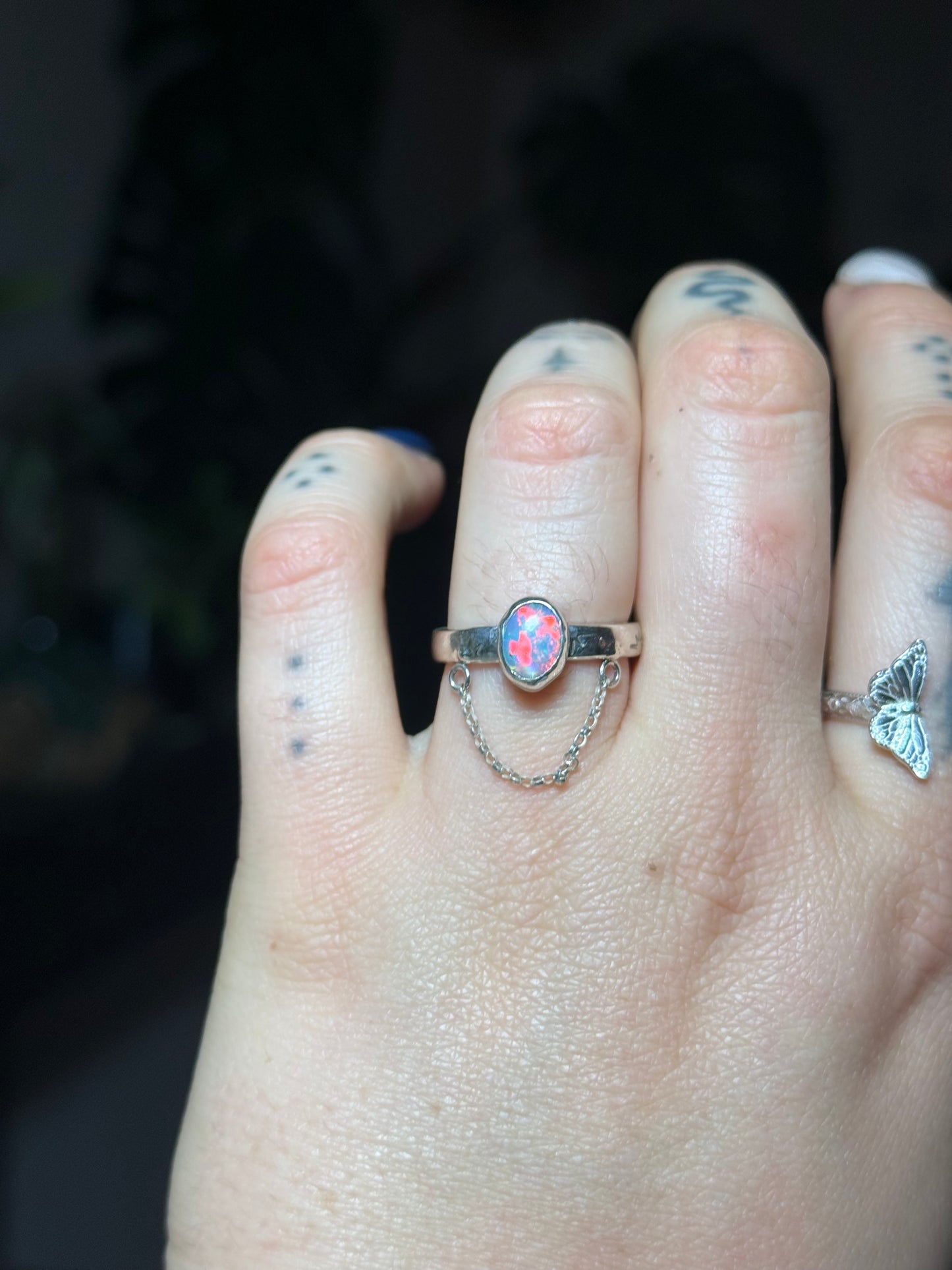 Opal in Chains Ring size 7