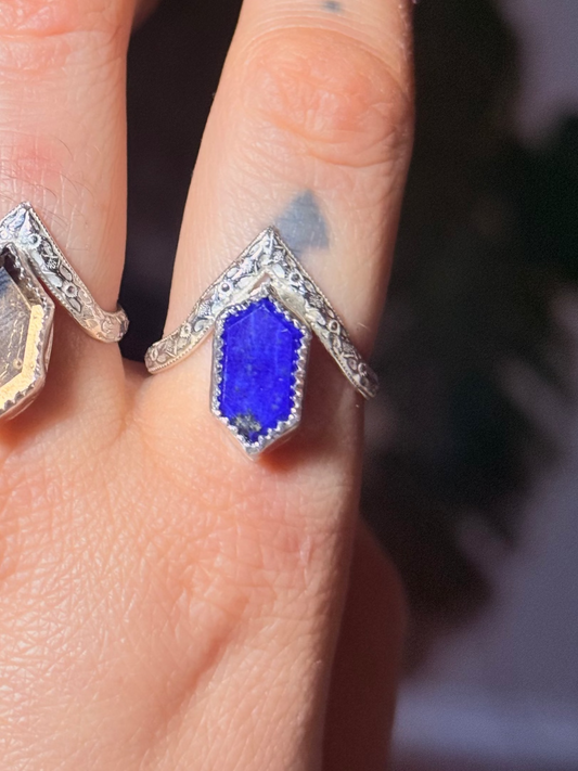 Lapis Hex Ring size 8.5