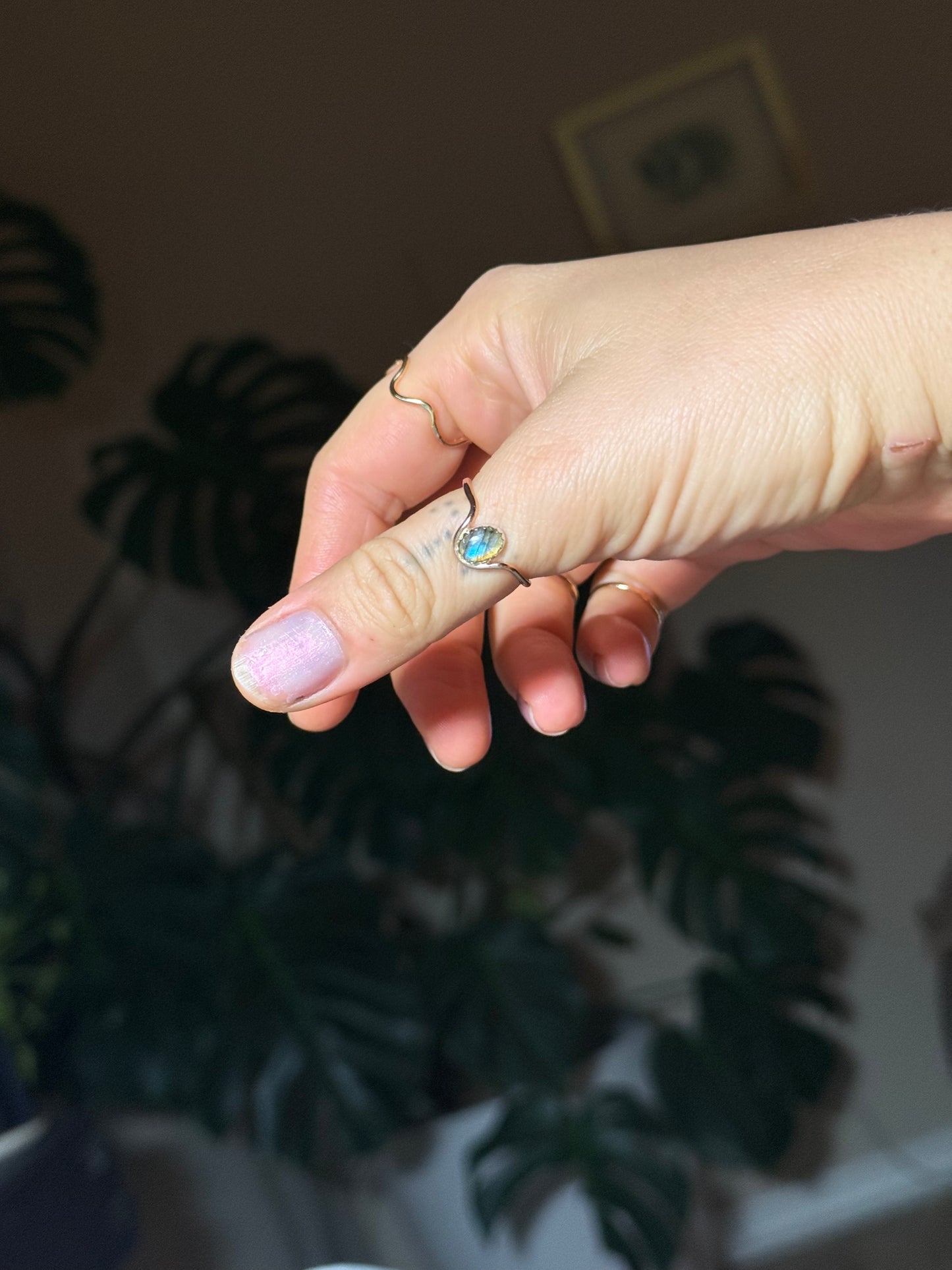 14k Gold Fill Labradorite Arch Ring