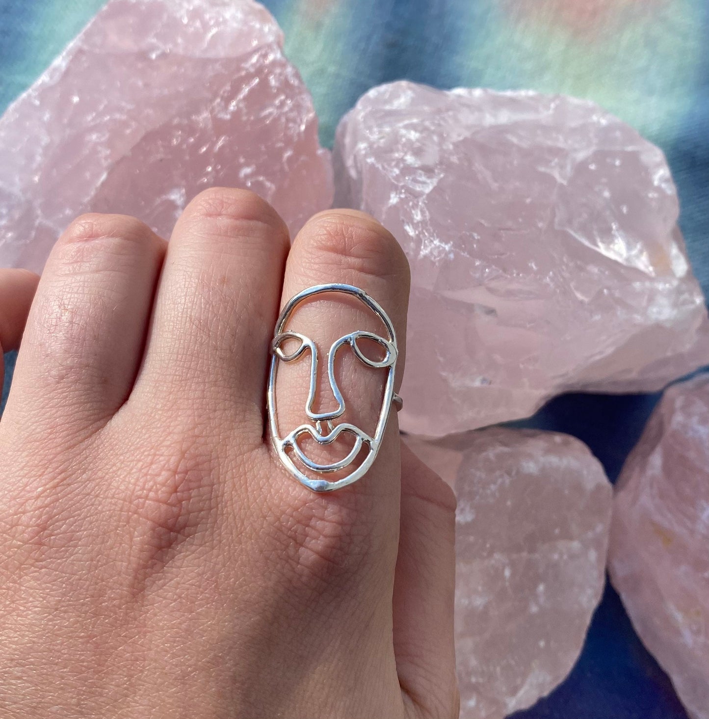 The Mask She Wears Ring in sterling silver • Made to order in your size