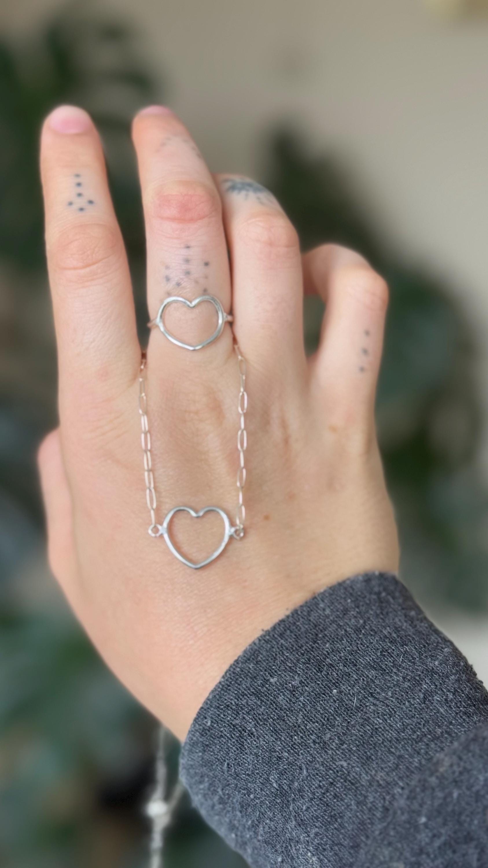 Sterling silver Heart Ring Choker