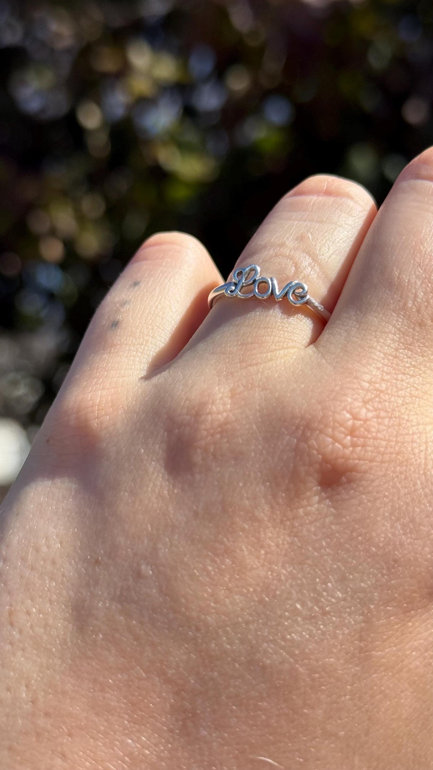 Love Cursive Ring in Sterling silver