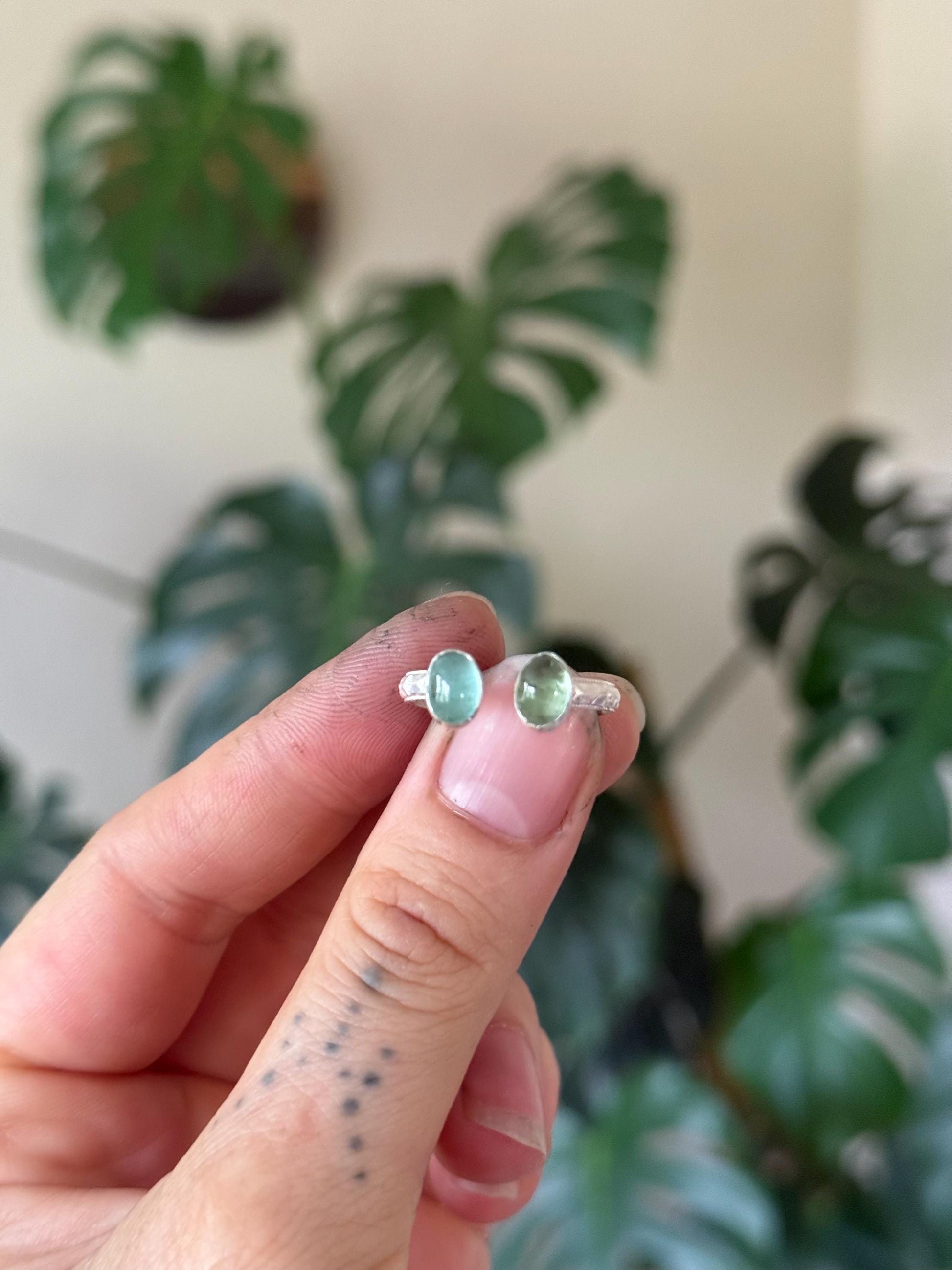 Tourmaline Adjustable/bypass Ring in sterling